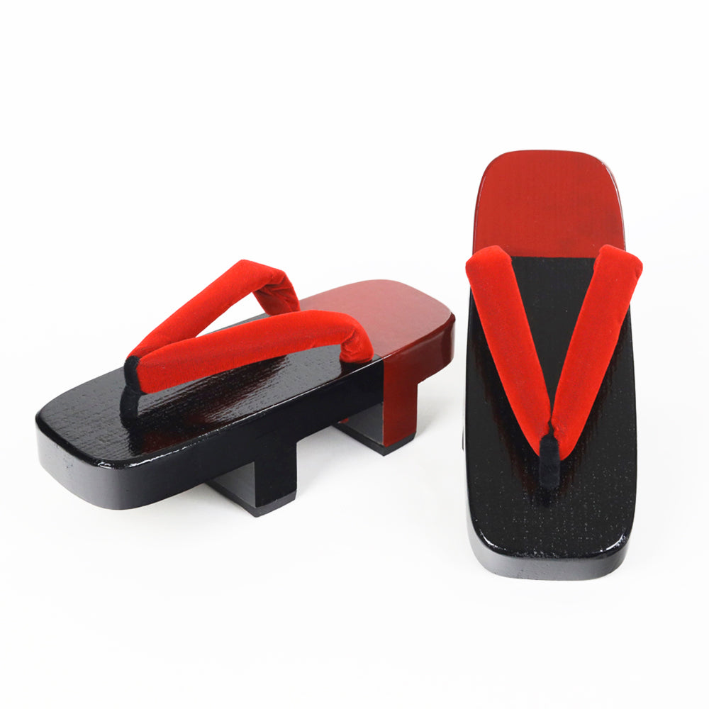 Japanische Sandalen / Schwarz & Rot