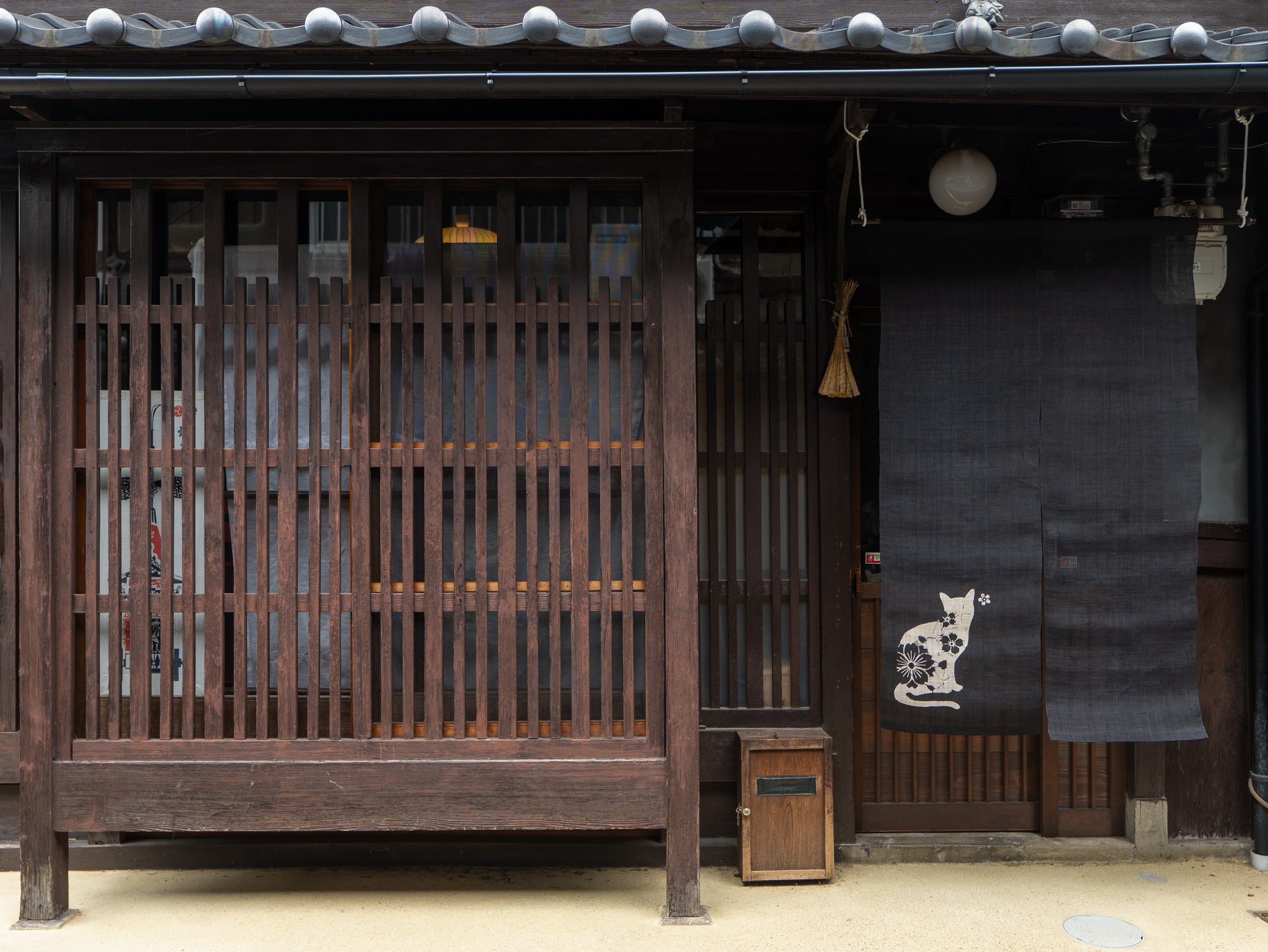 Noren Curtain / Kyoto Dyed / Cat Motif