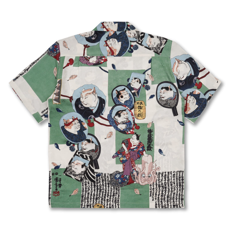 Aloha Shirt / Kyoyuzen / Kuniyoshi Katsushika / Kabuki Cats