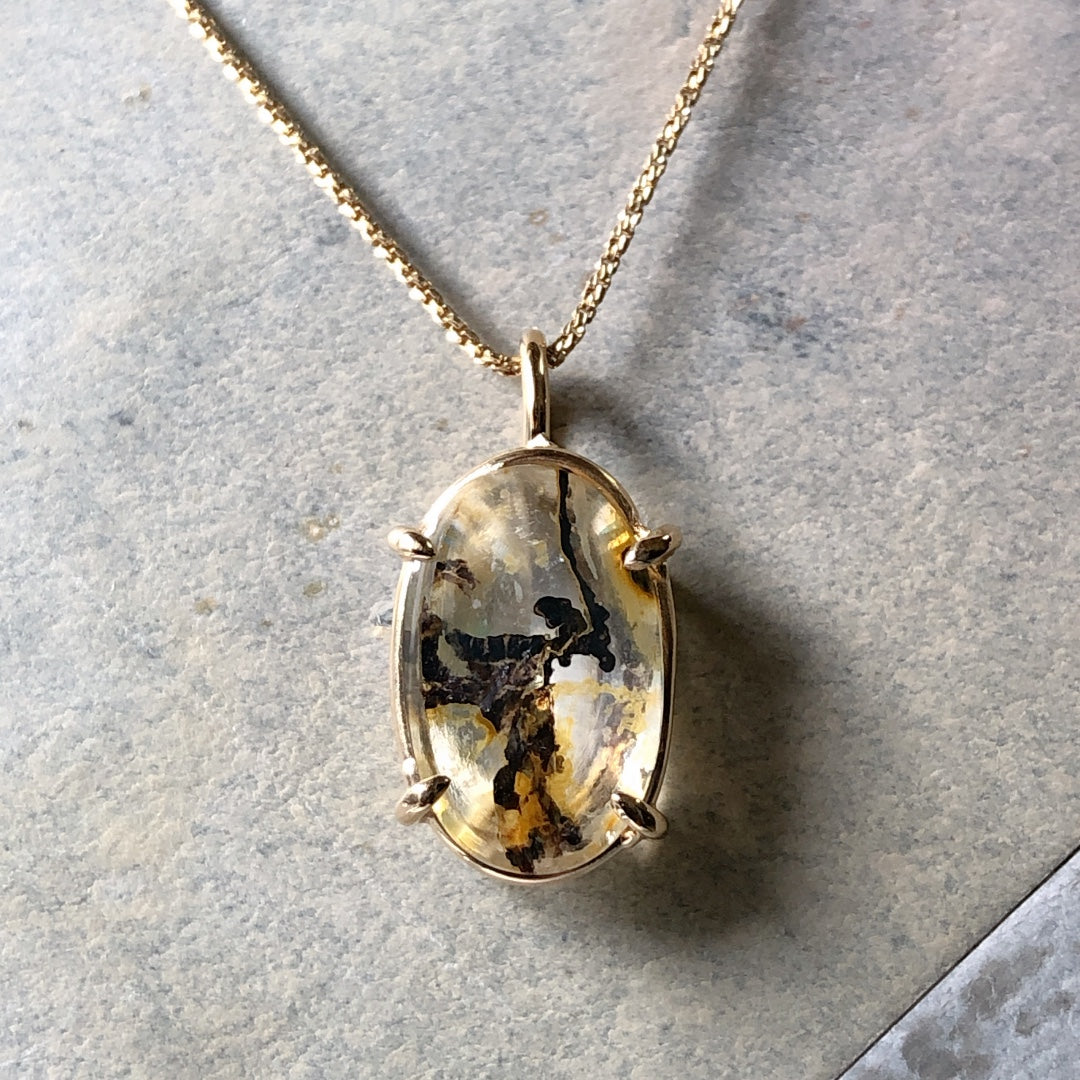 Collana di pietra di potenza trasparente / quarzo 003