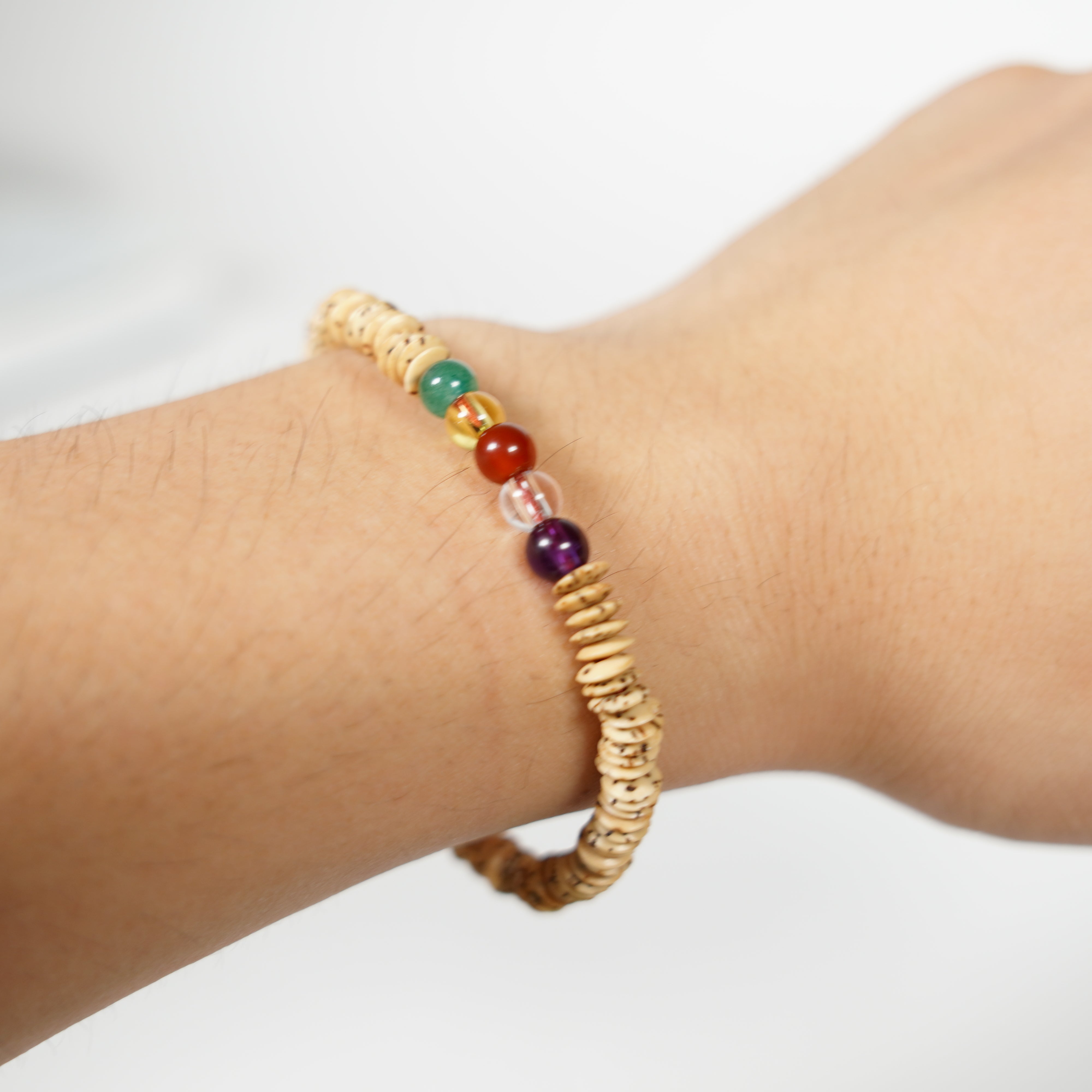 Bracciale Goshiki Nenju / White / 108 perline