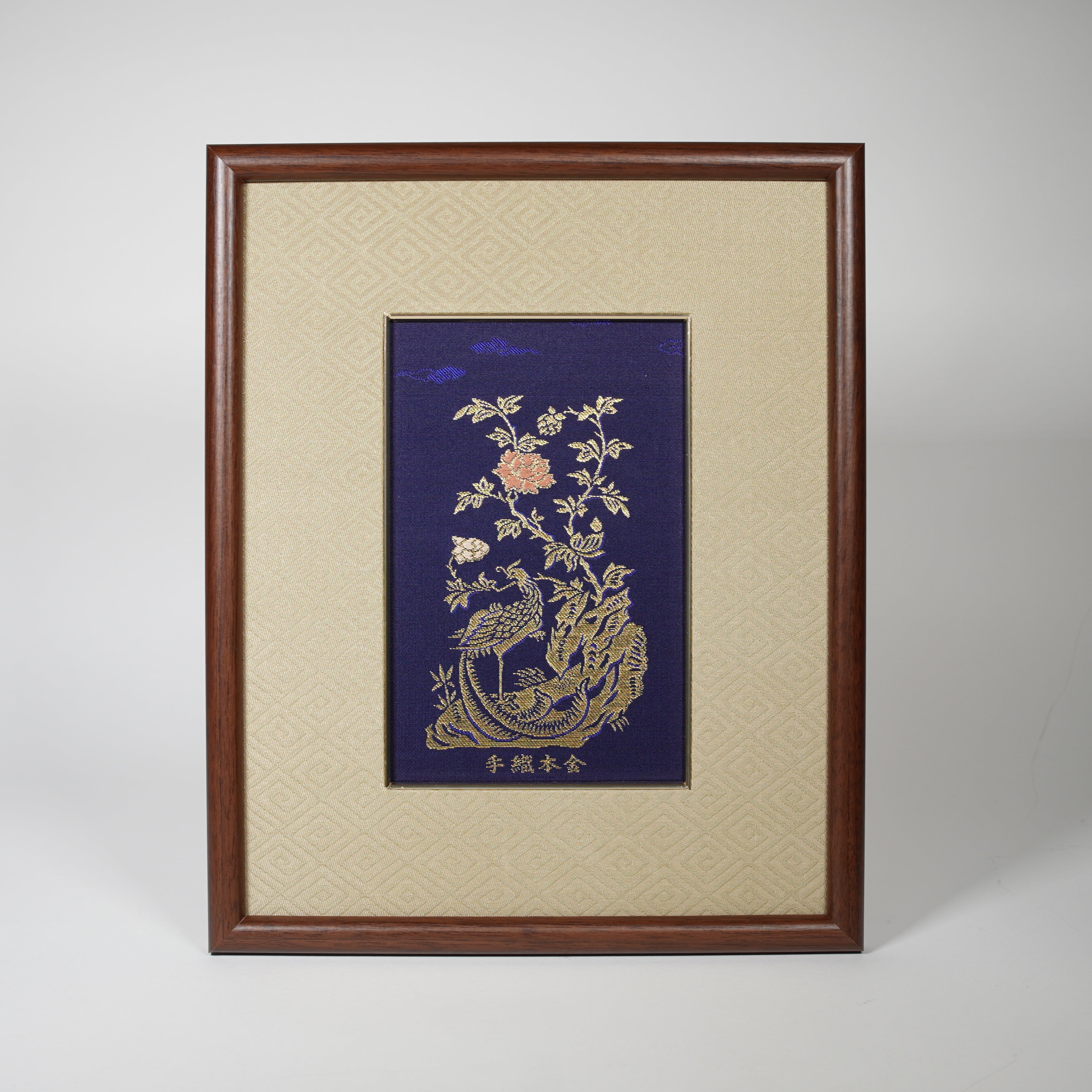 Nishijin Brocade / Art Panel / Peacock und Thunderbolt