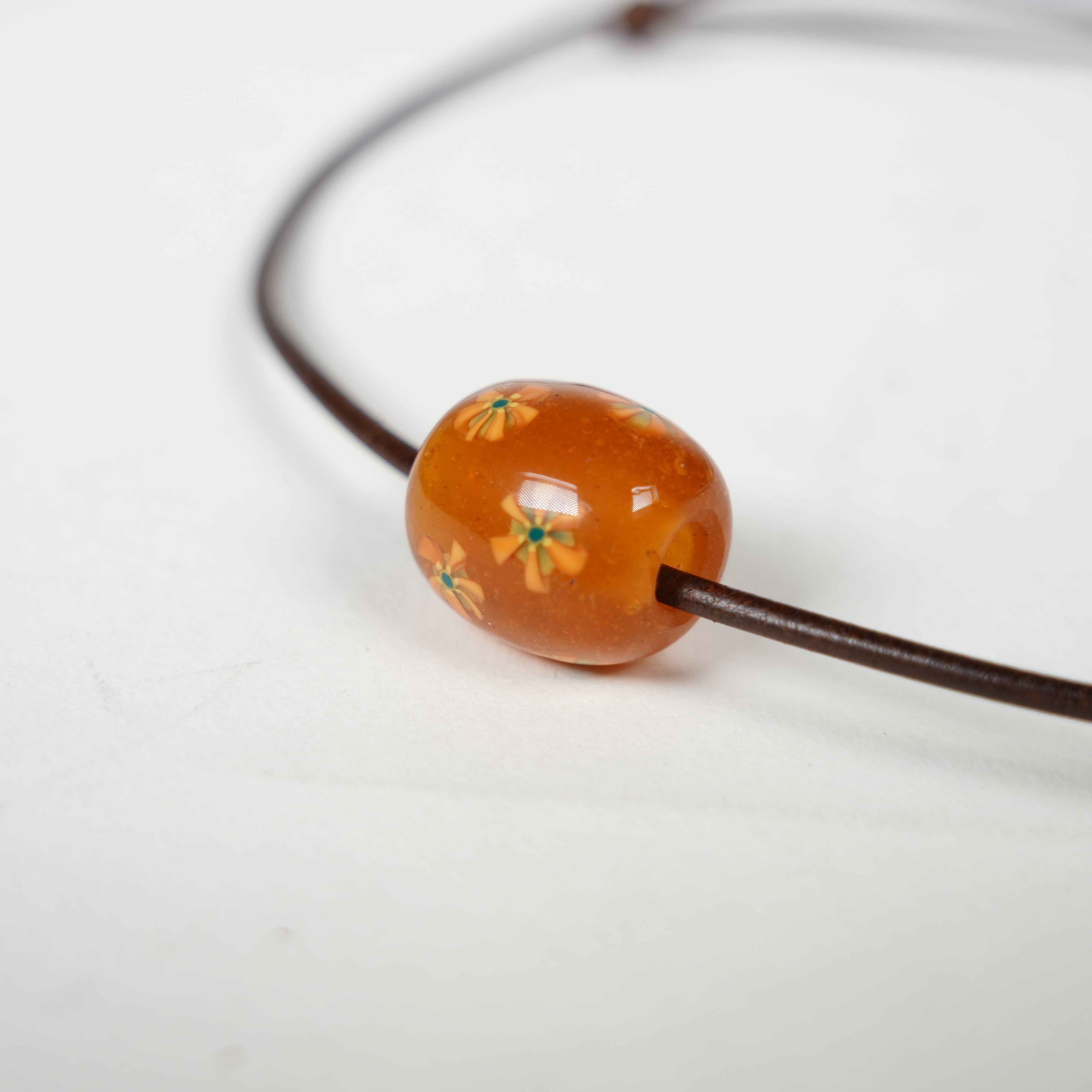 Glasperlen Neckalce / Orange