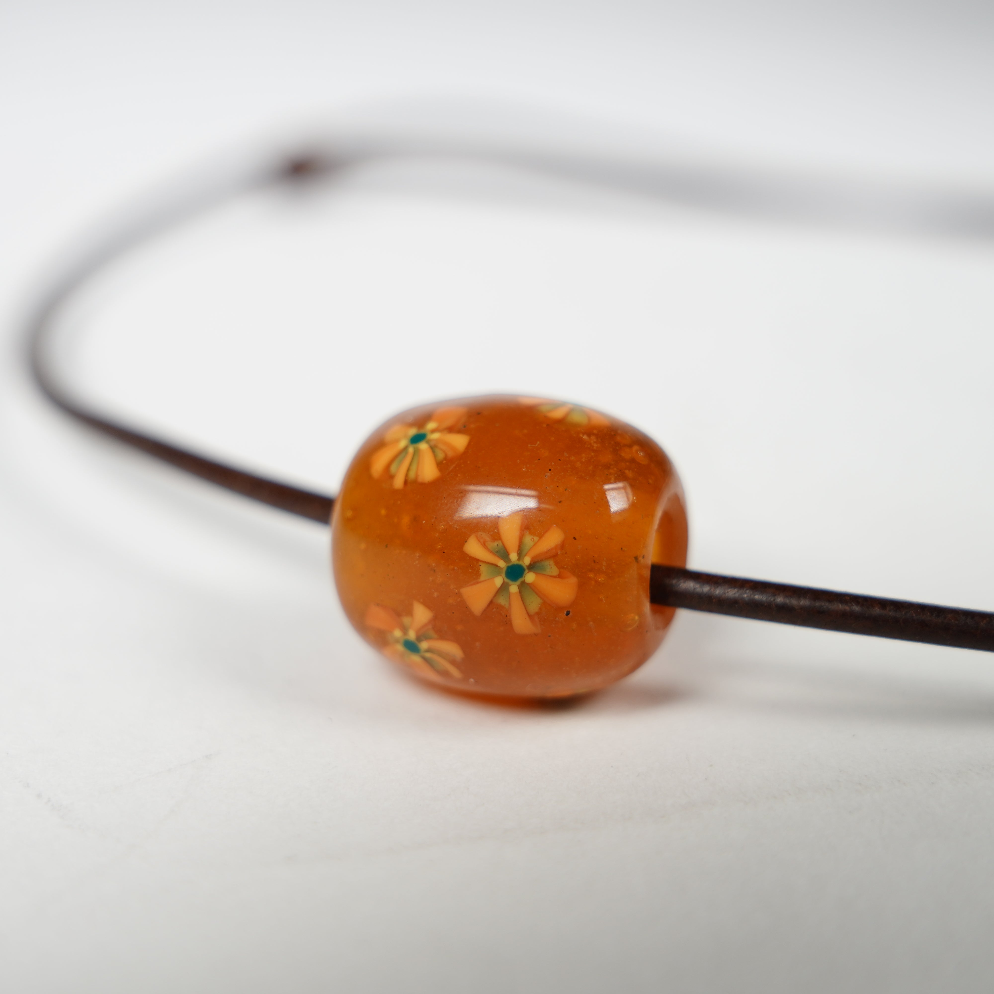 Glasperlen Neckalce / Orange
