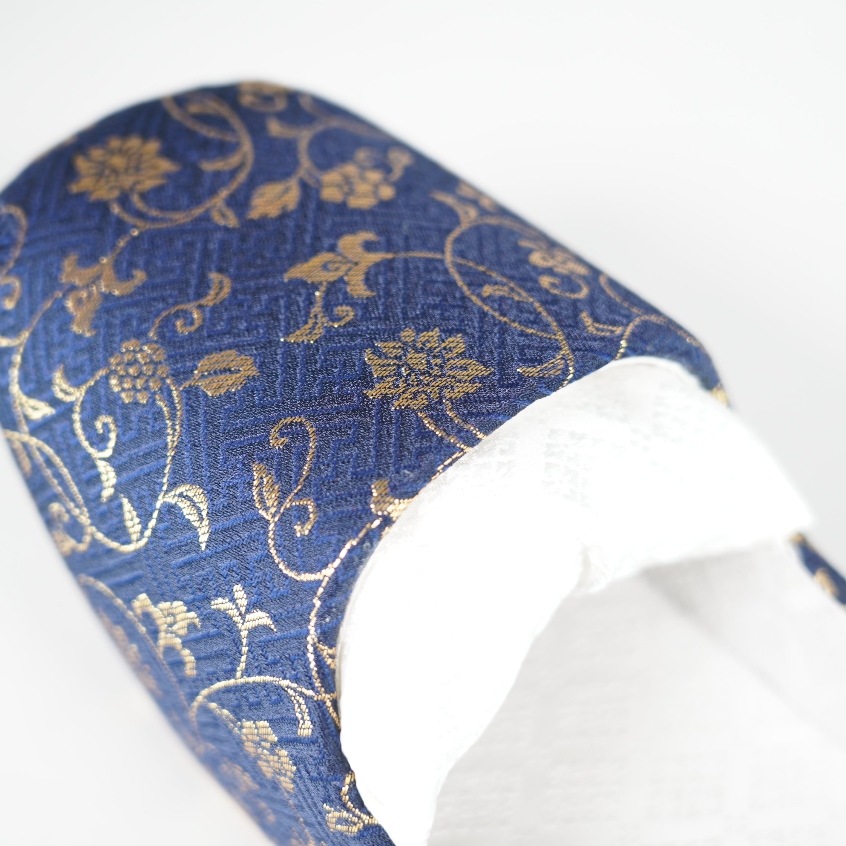 Shallow Clogs / Nishijin Textile / Arabesque / Navy Blue