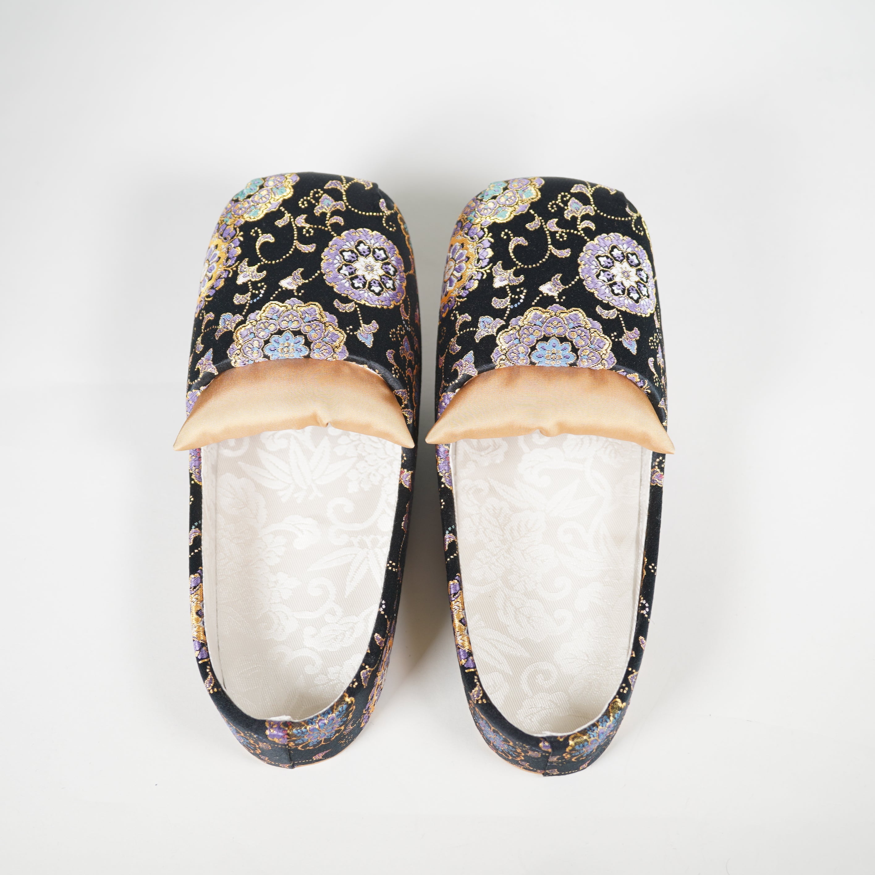 Clogs peu profonds / Nishijin textile / arabesque / noir