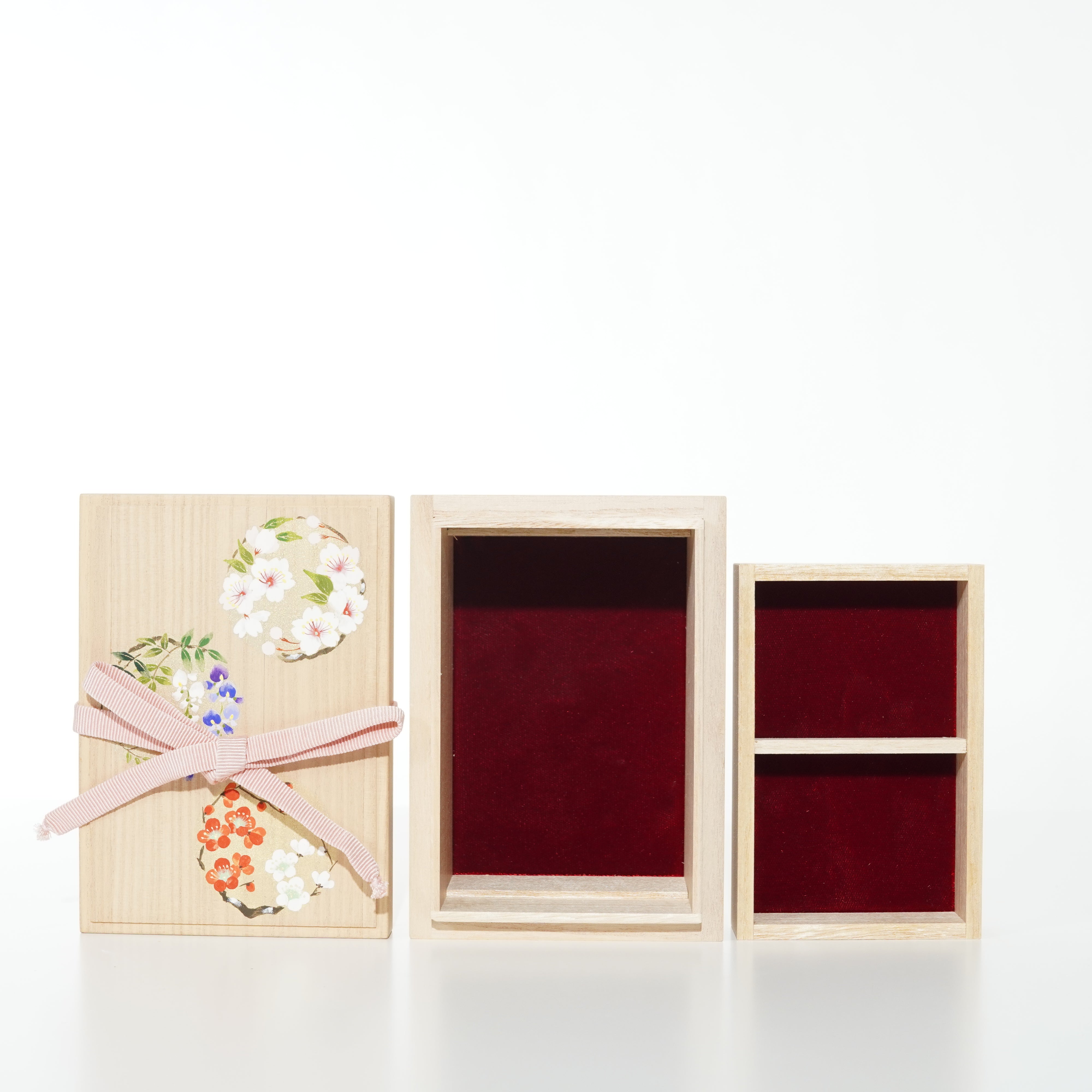 Hand-painted Jewelry Box / Paulownia Wood / Japanese Four Seasons