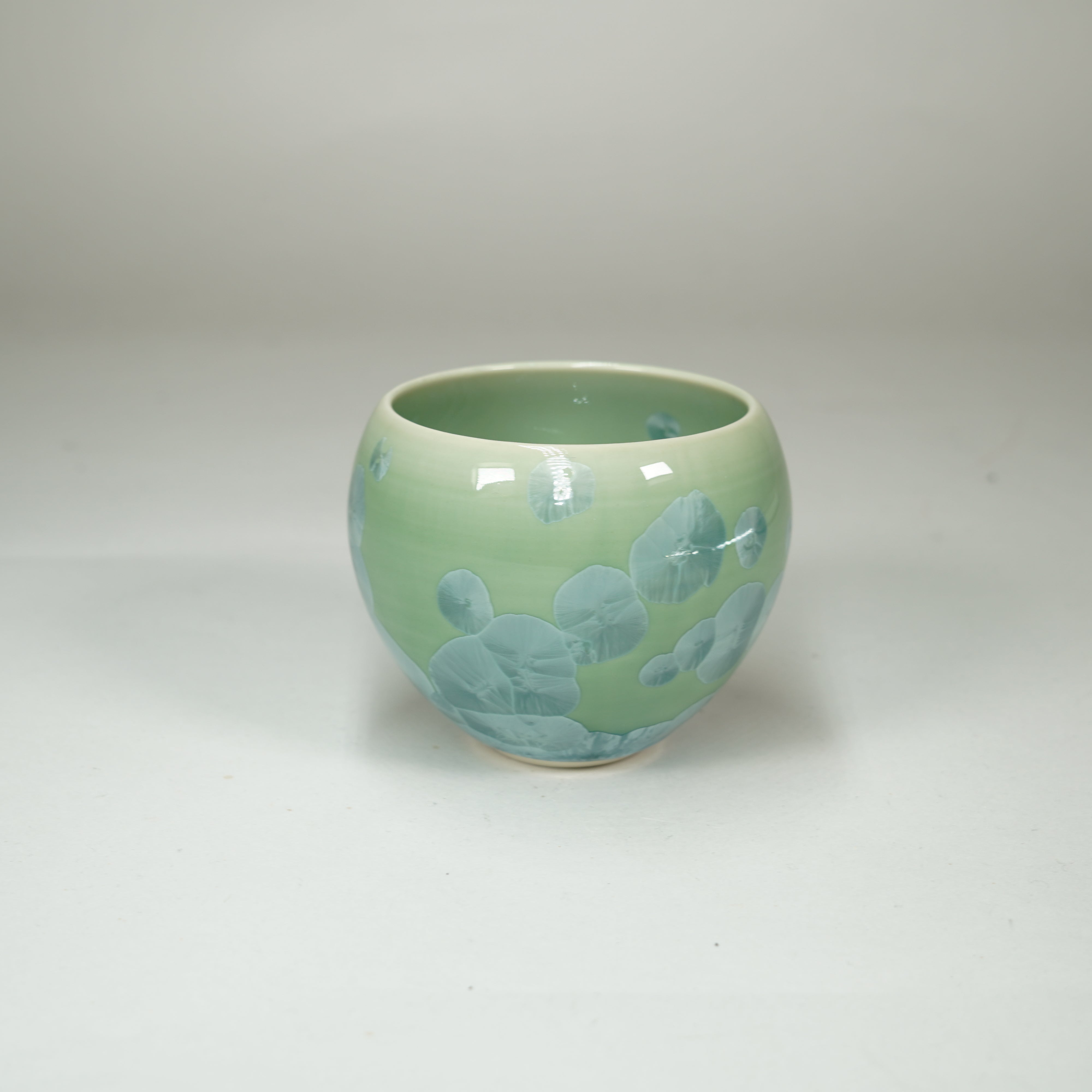 Taza de cristal de flores / verde
