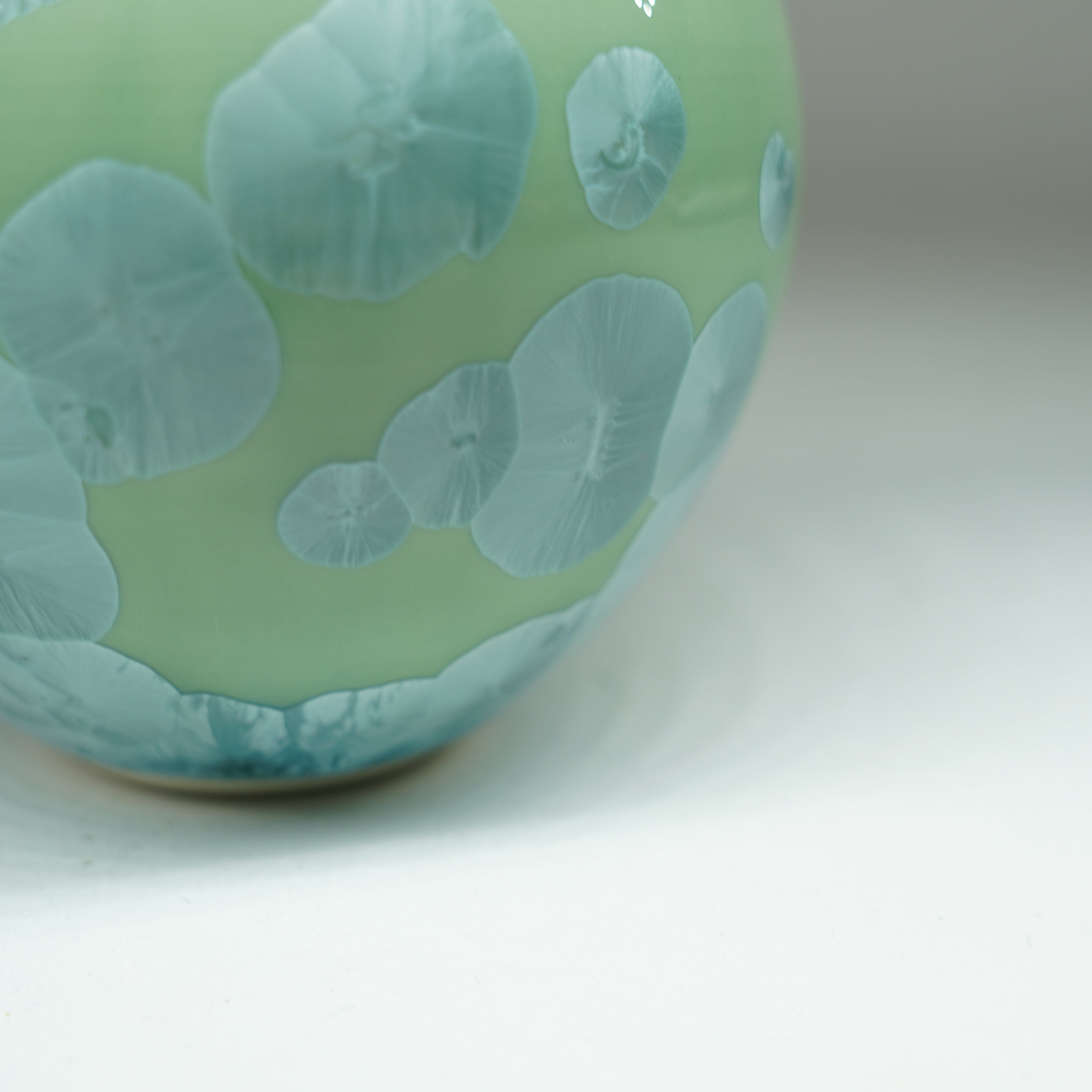 Taza de cristal de flores / verde