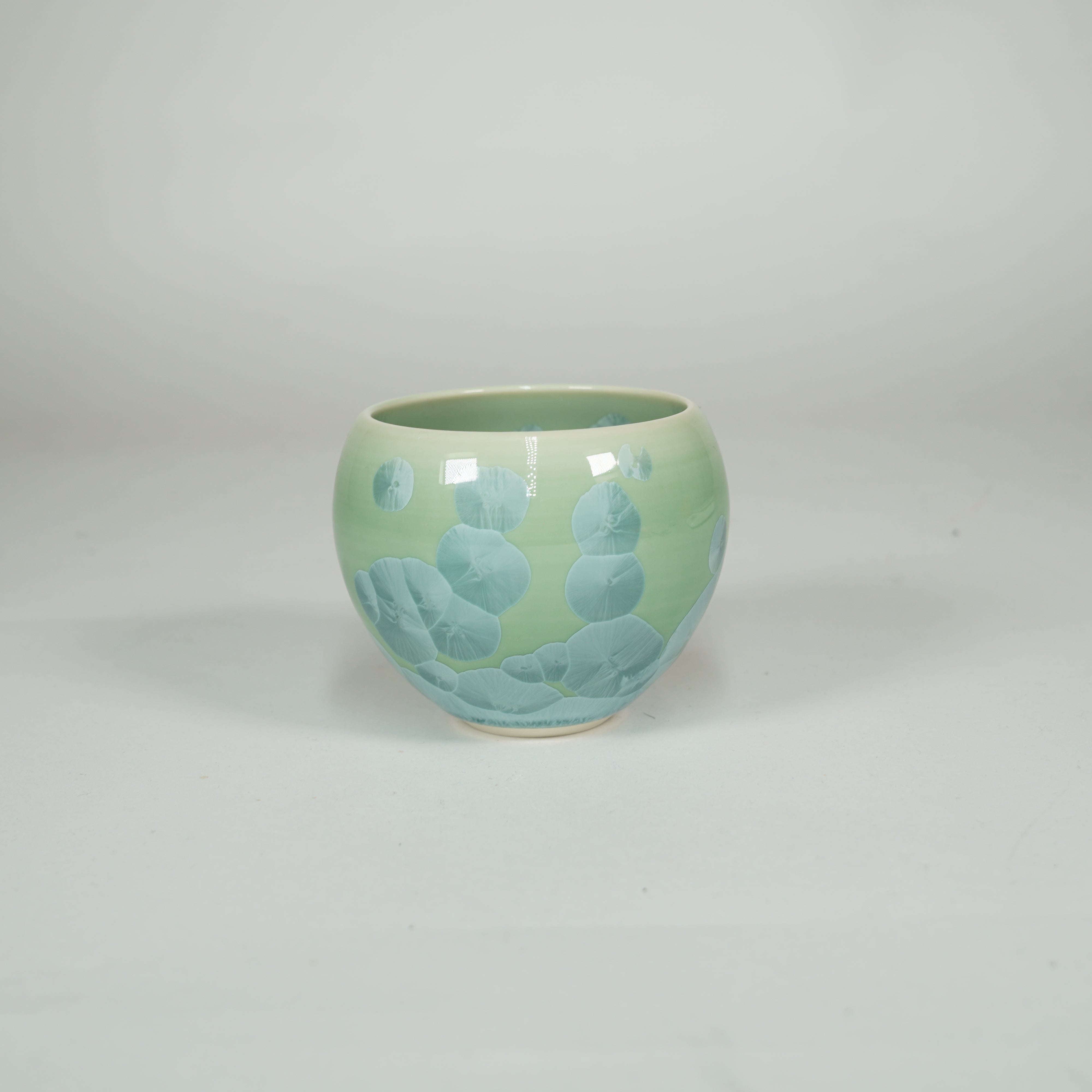 Taza de cristal de flores / verde