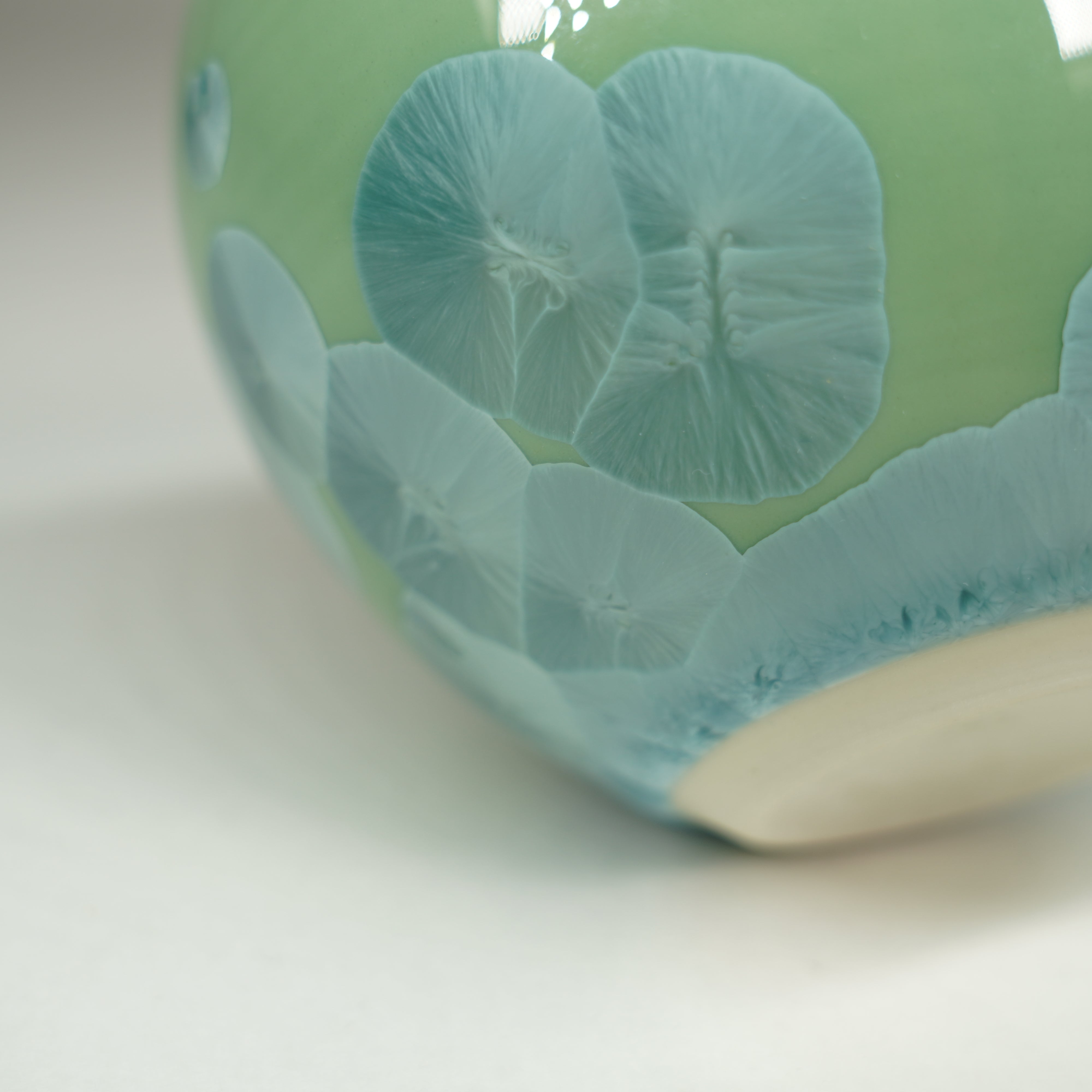 Taza de cristal de flores / verde