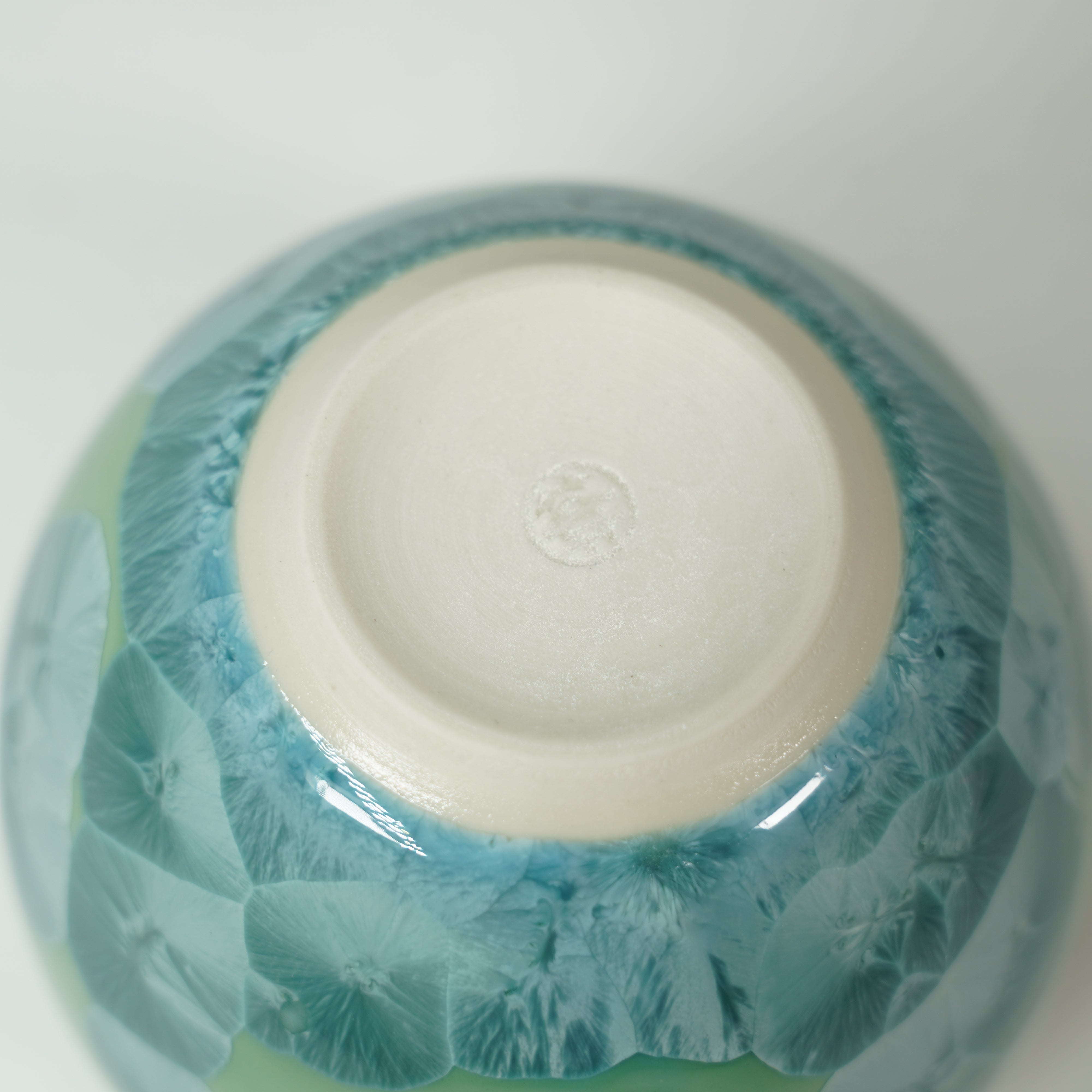 Taza de cristal de flores / verde