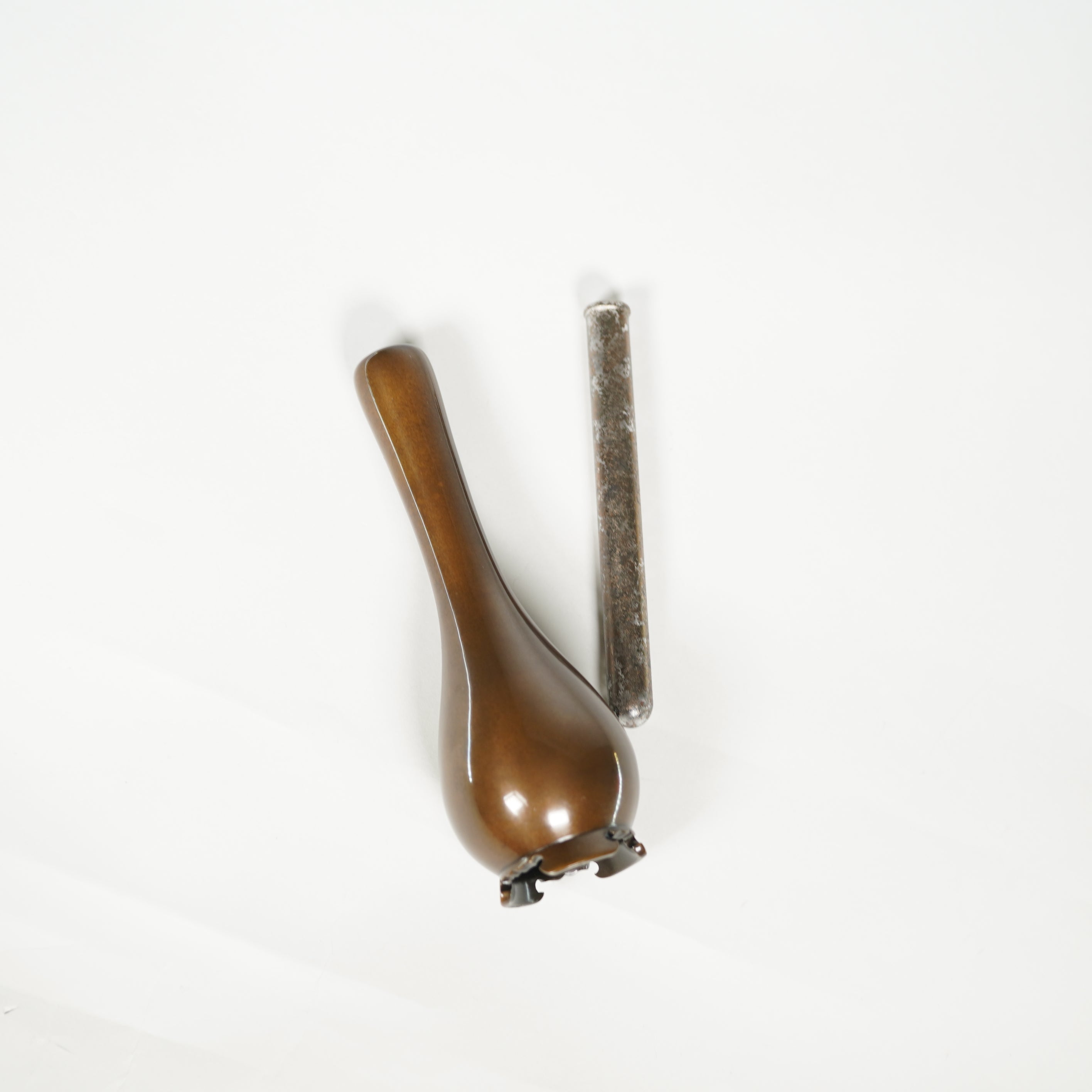 Wachsgussblume Vase / Braun