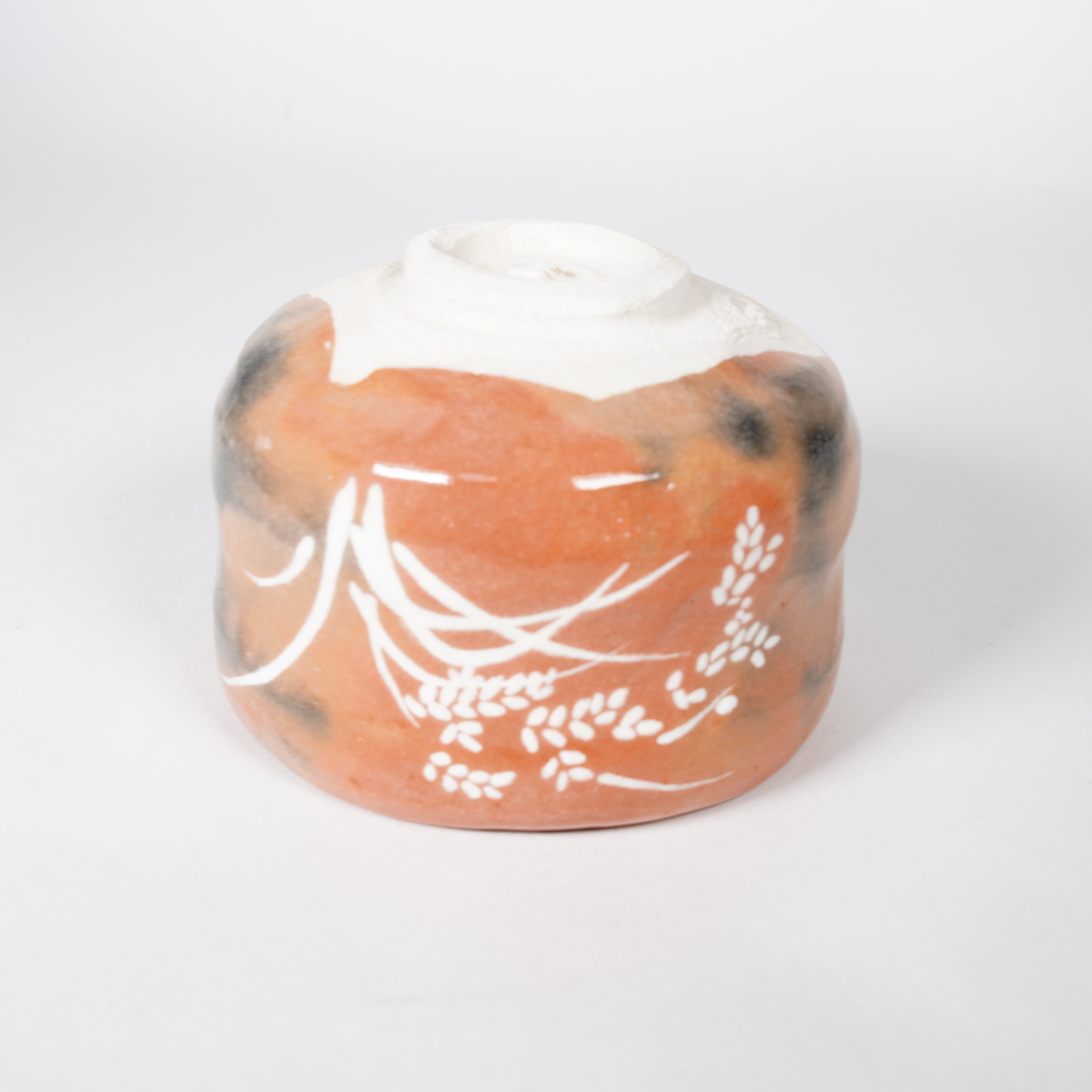 Raku Pottery / Tea Bowl / Ears of Rice
