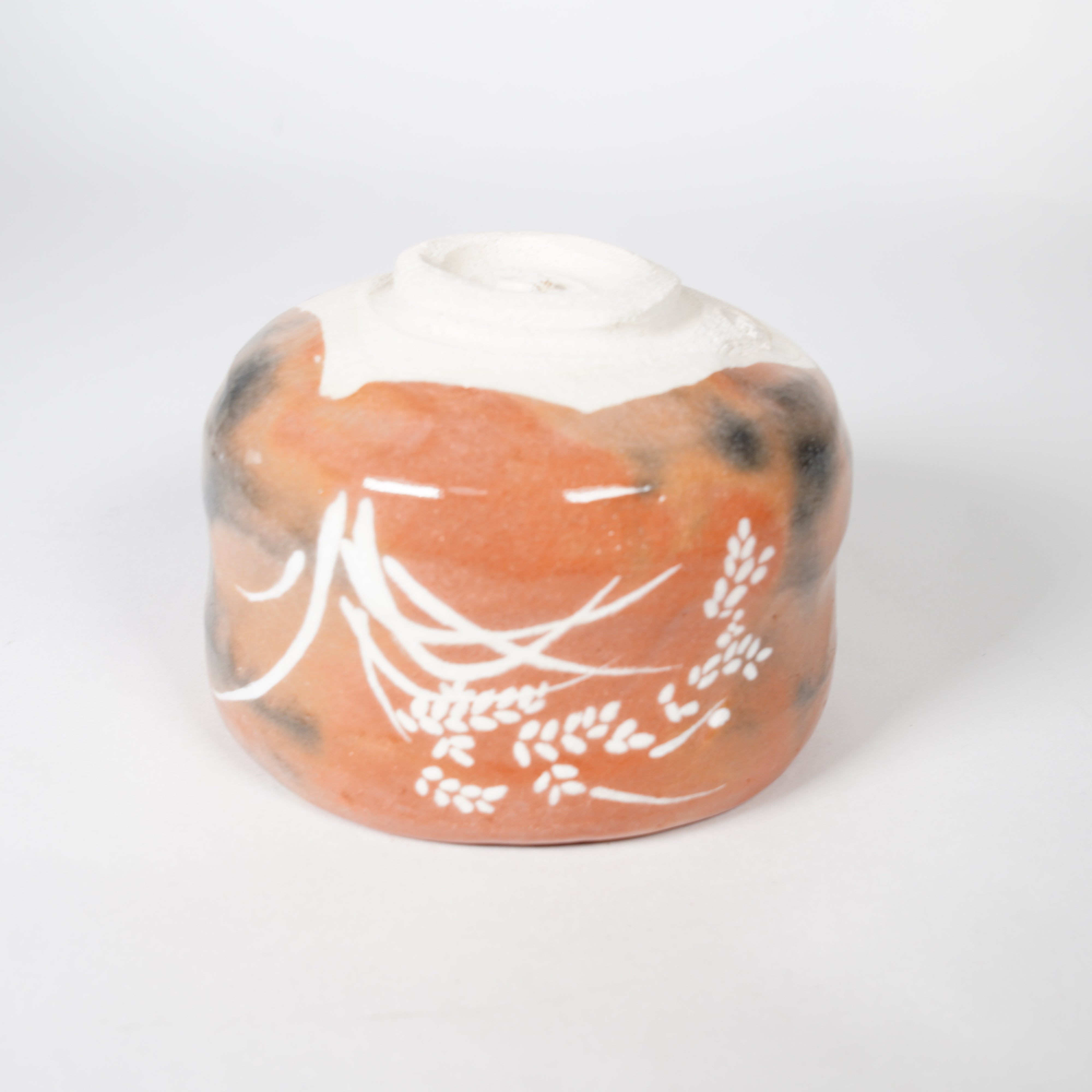 Raku Pottery / Tea Bowl / Ears of Rice
