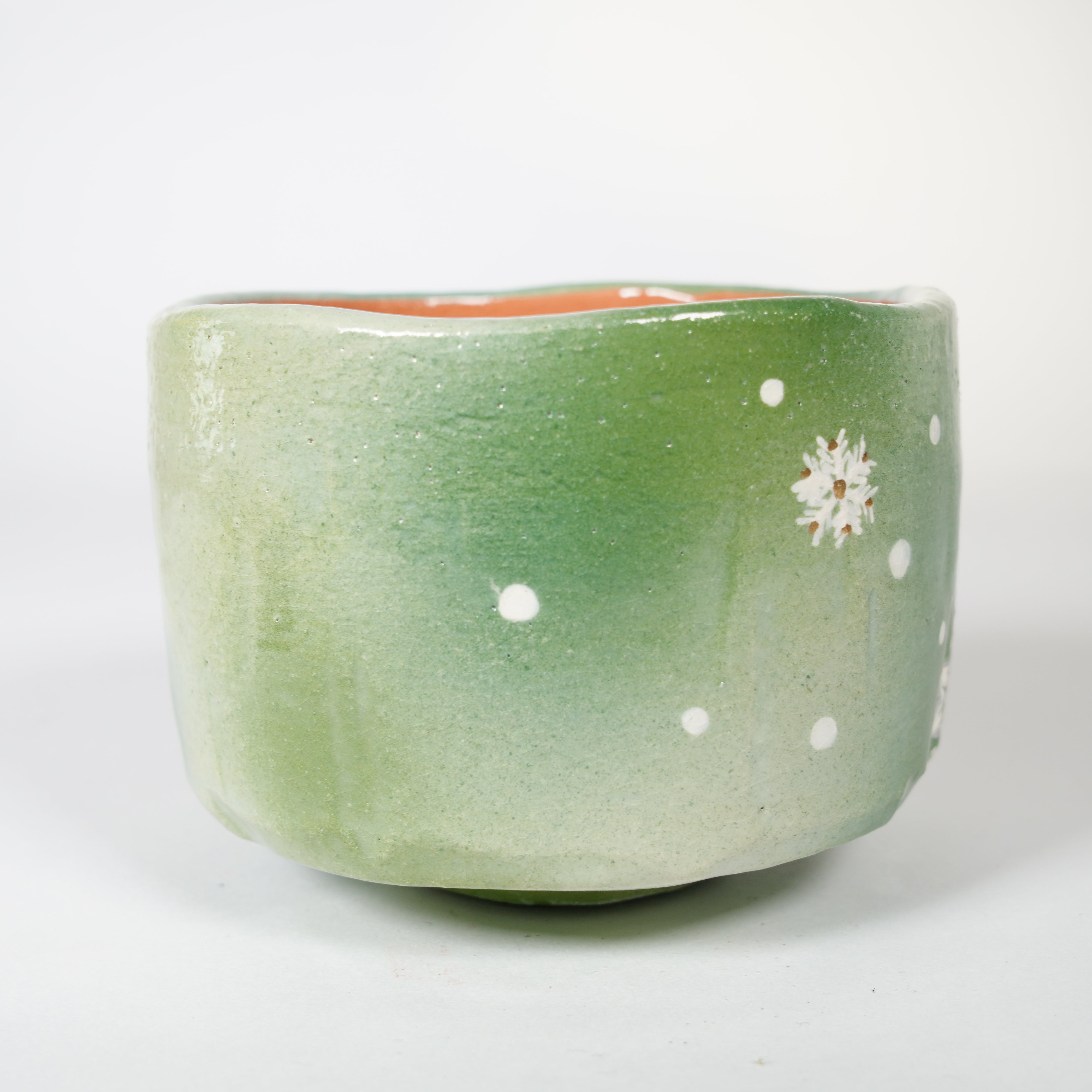 Raku -Töpferei / Teeschale / Weihnachten