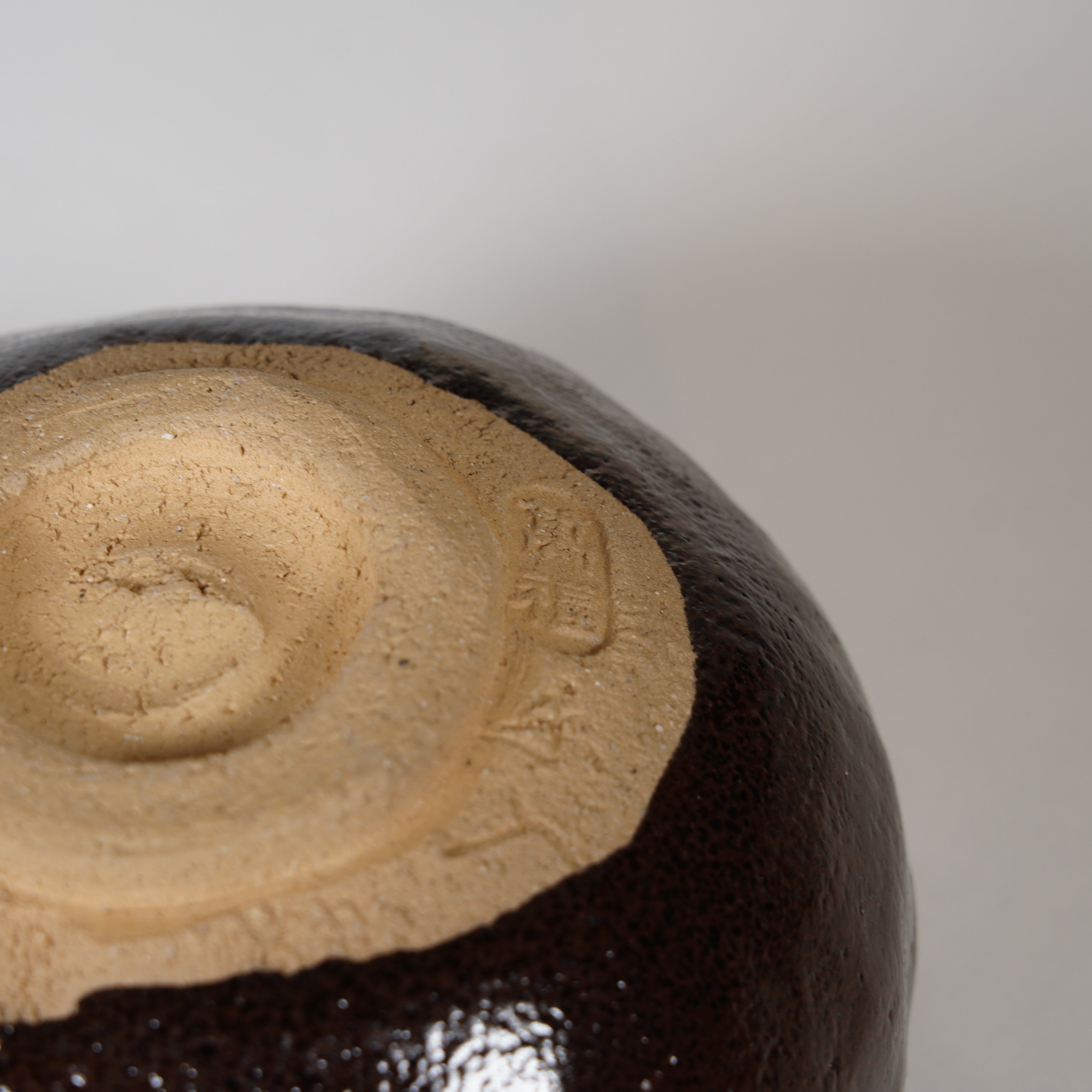 Raku Pottery / Tea Bowl / Black Glaze