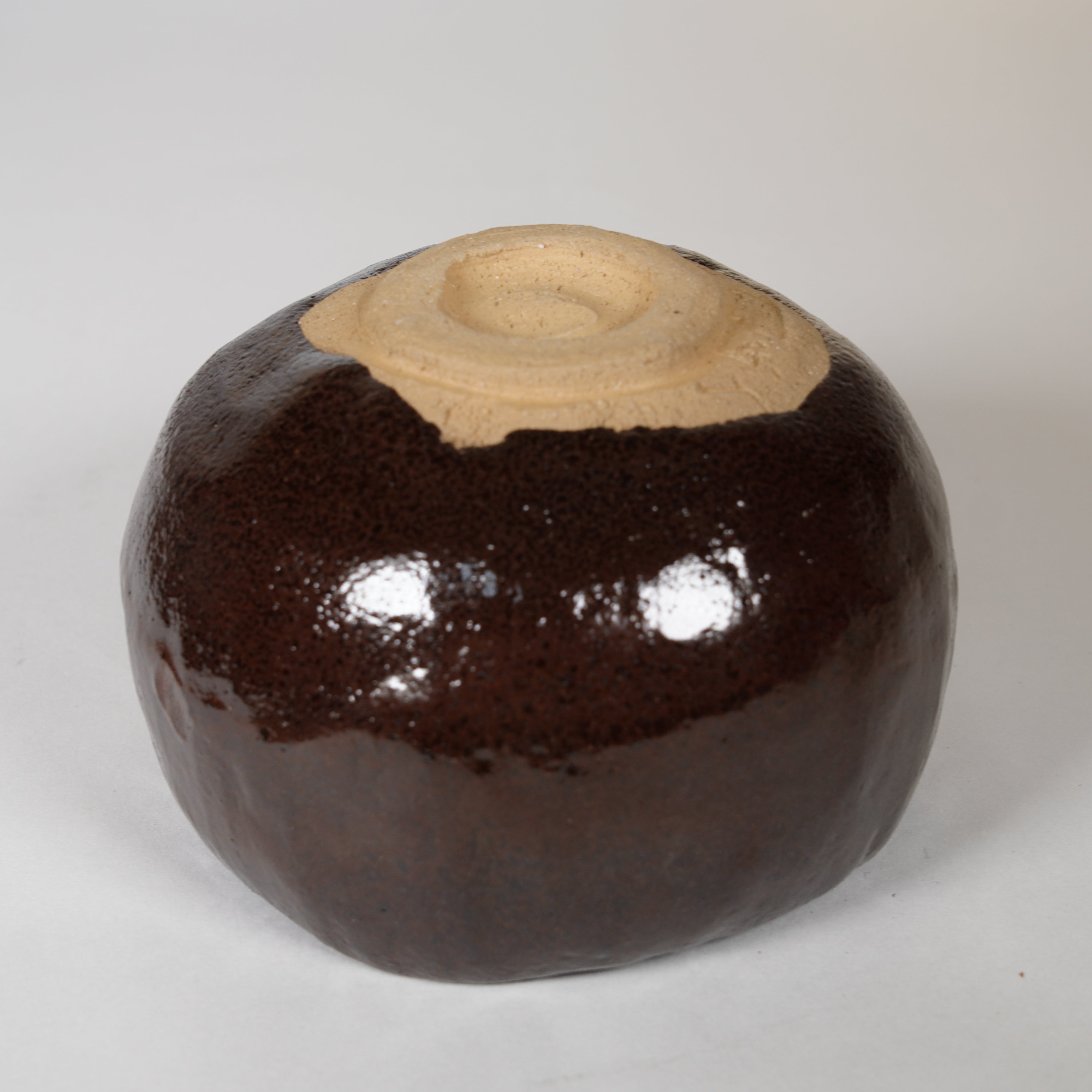 Raku Pottery / Tea Bowl / Black Glaze