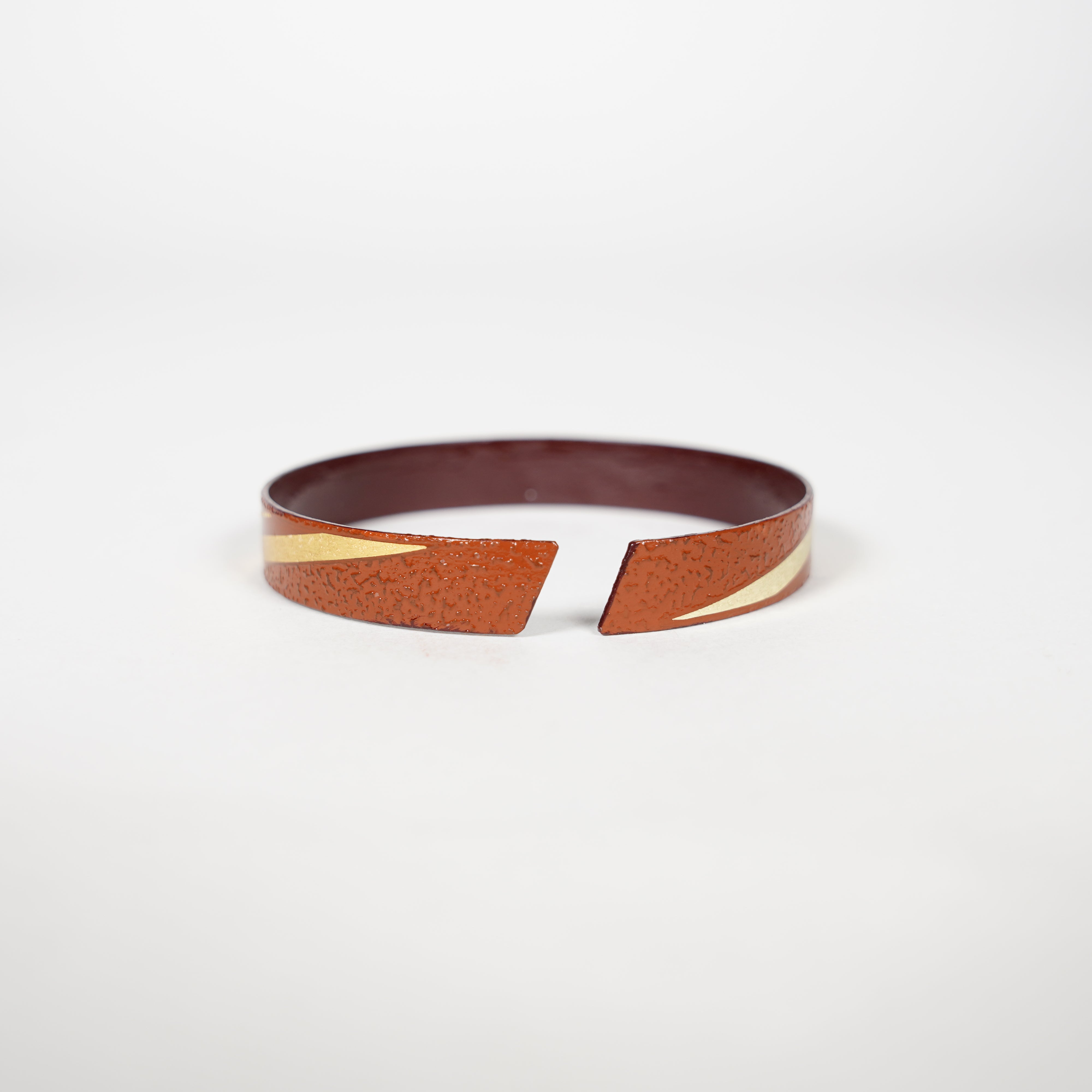 Bracelet / Geometric Diagonal Stripes / Red / Small