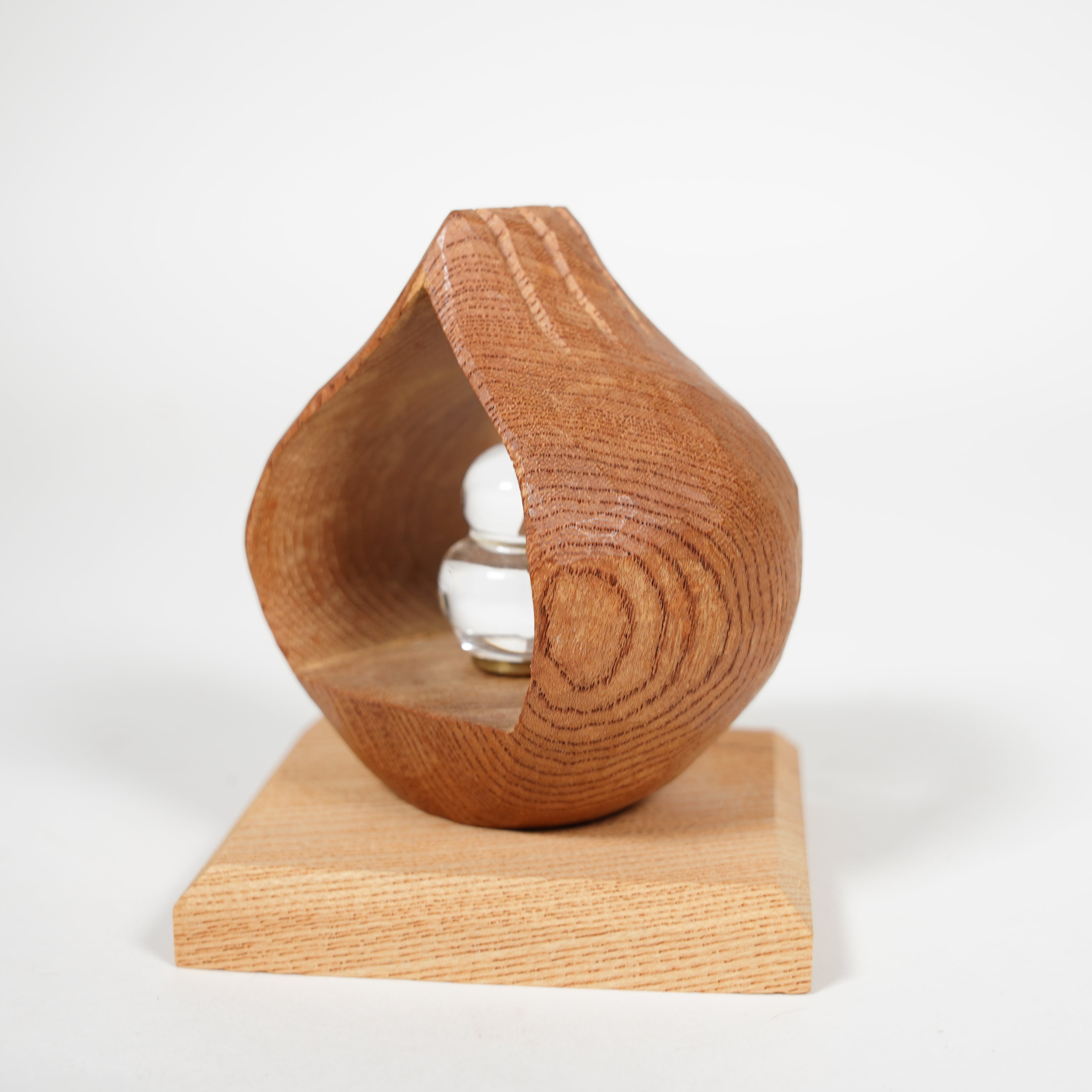 Sculpture en bois / cocoro / cristal