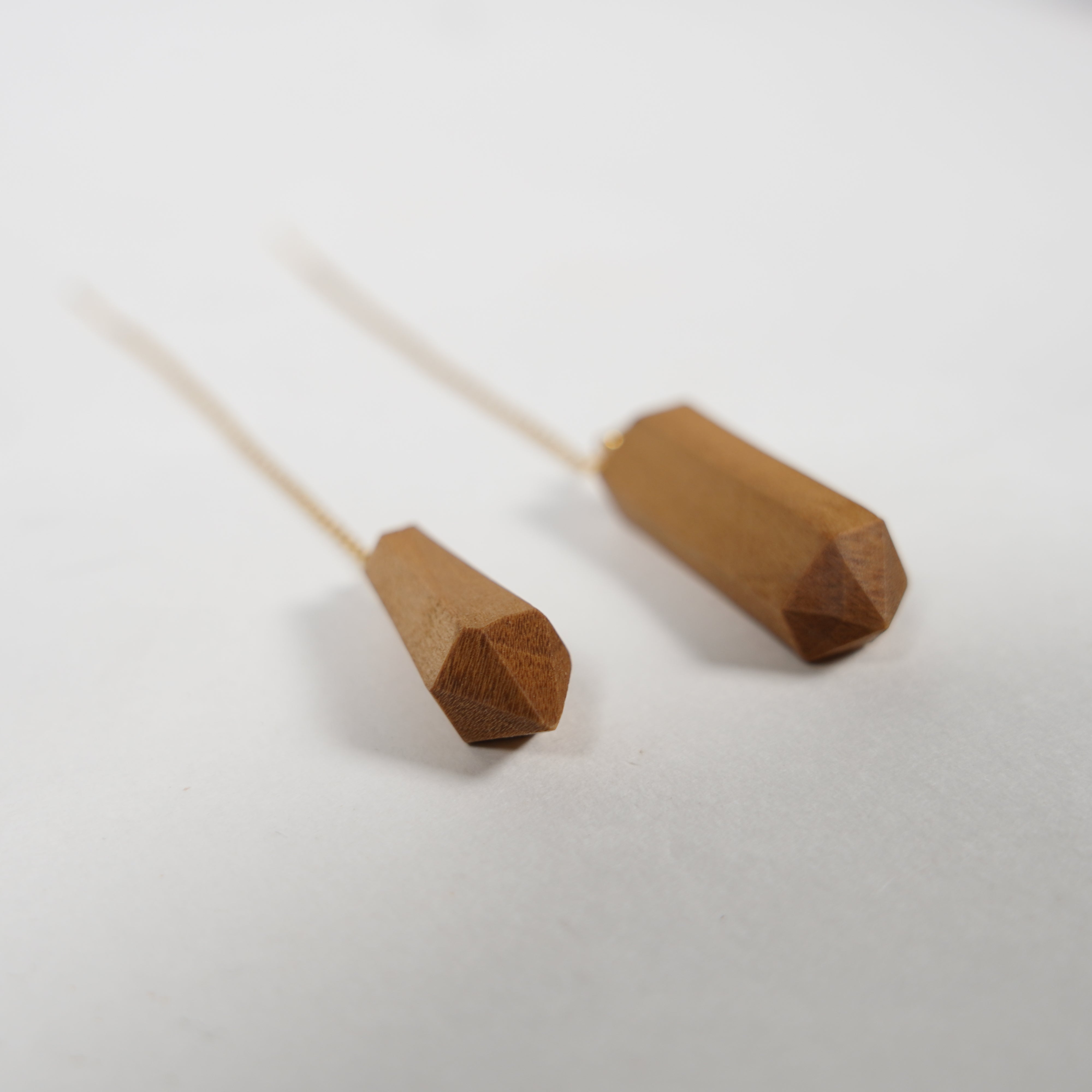 Earrings / Wood Carving / Drop of Lake Biwa