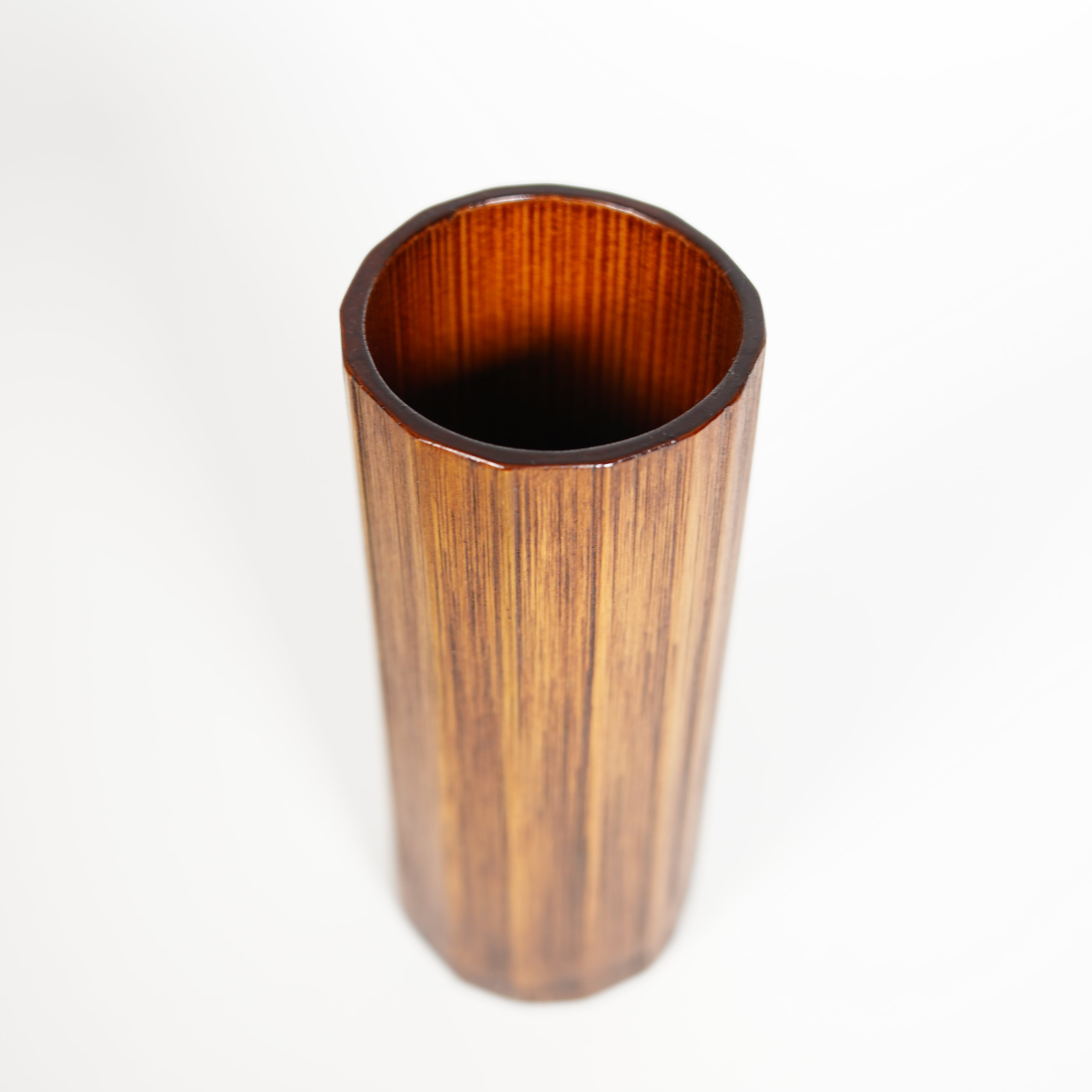 Zelkova Platte Crane / Bambusblütenvase -Set