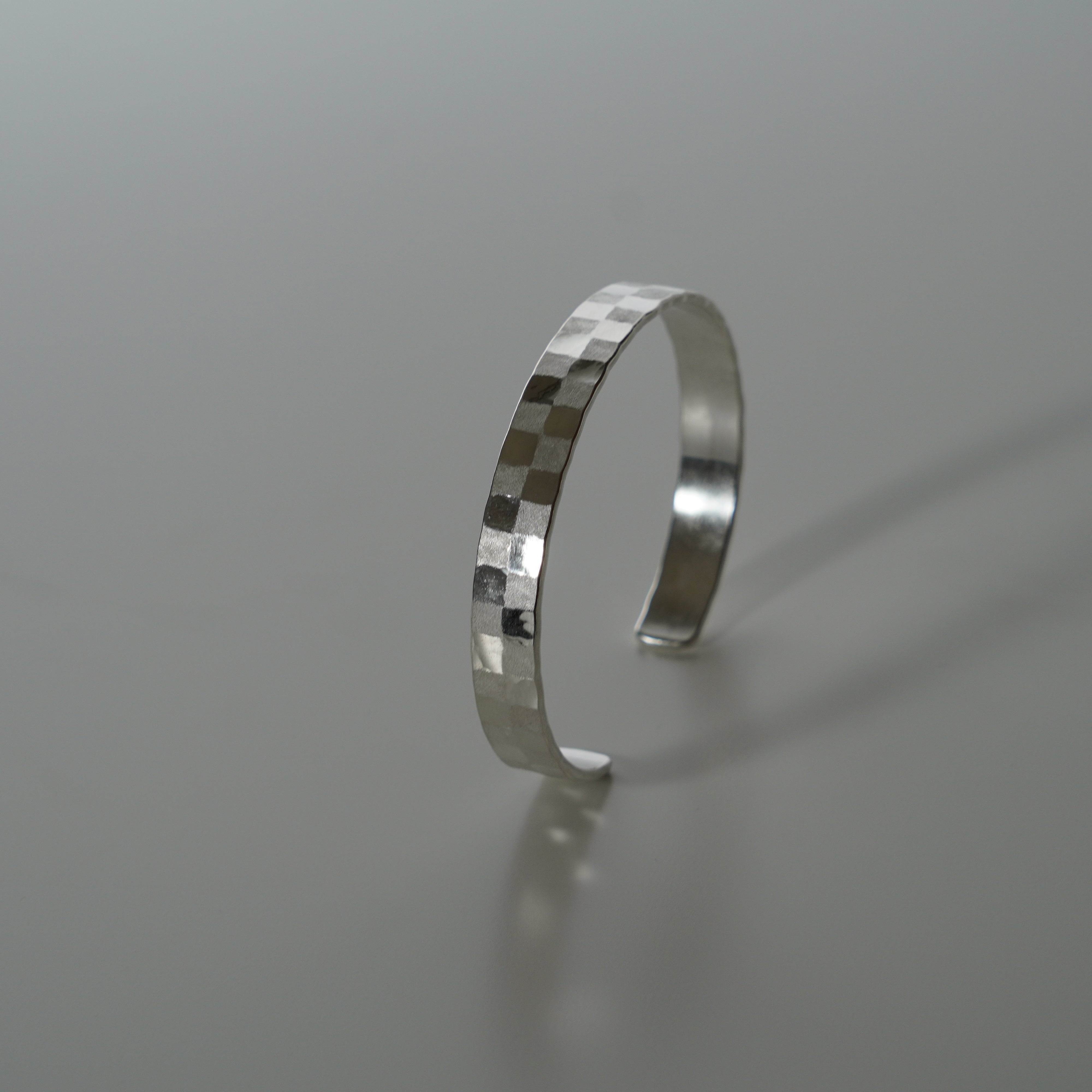 Silver Bangle / Sterling Silver / 2-Row Ichimatsu / Medium