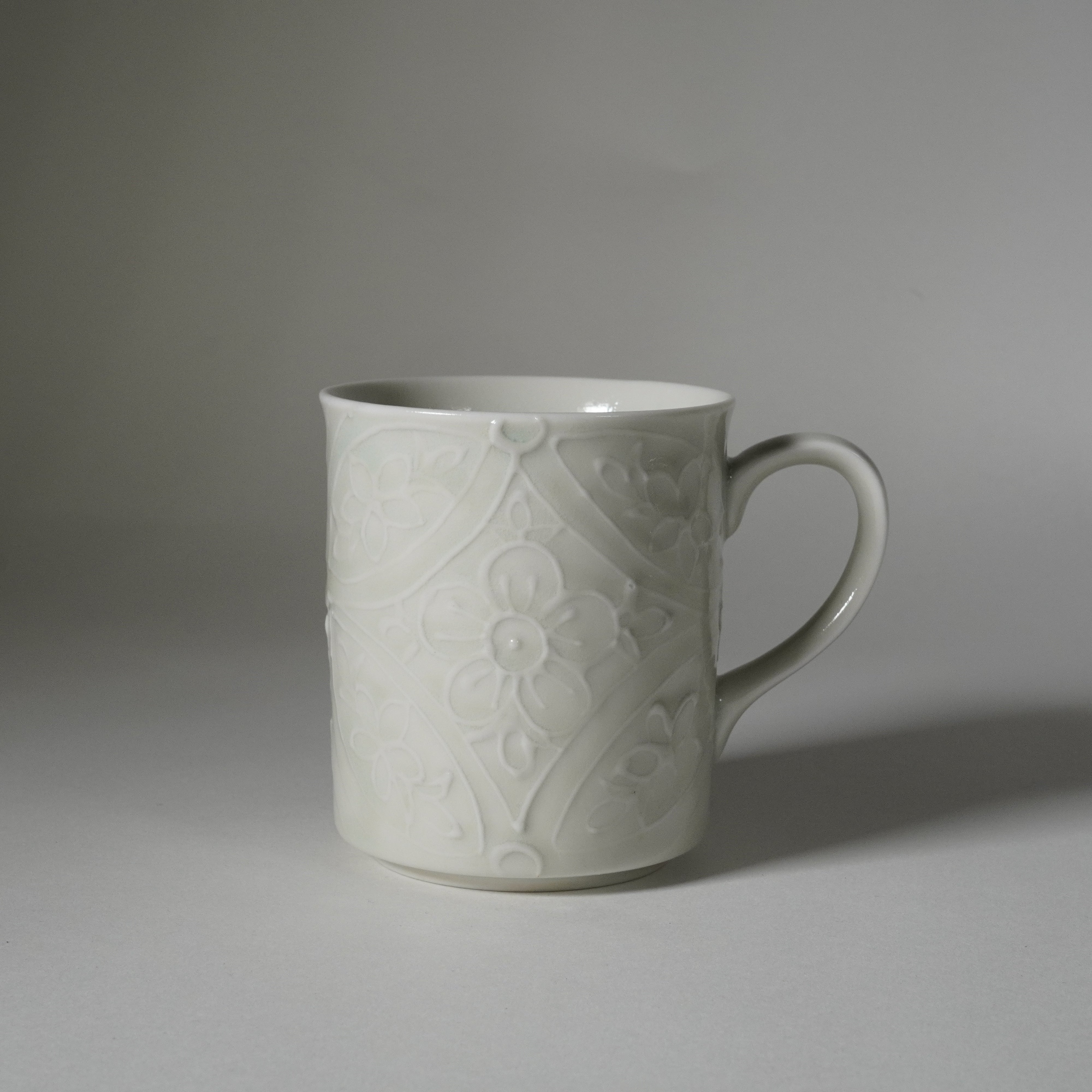 Mug / Ash Blue / Floral Shippo