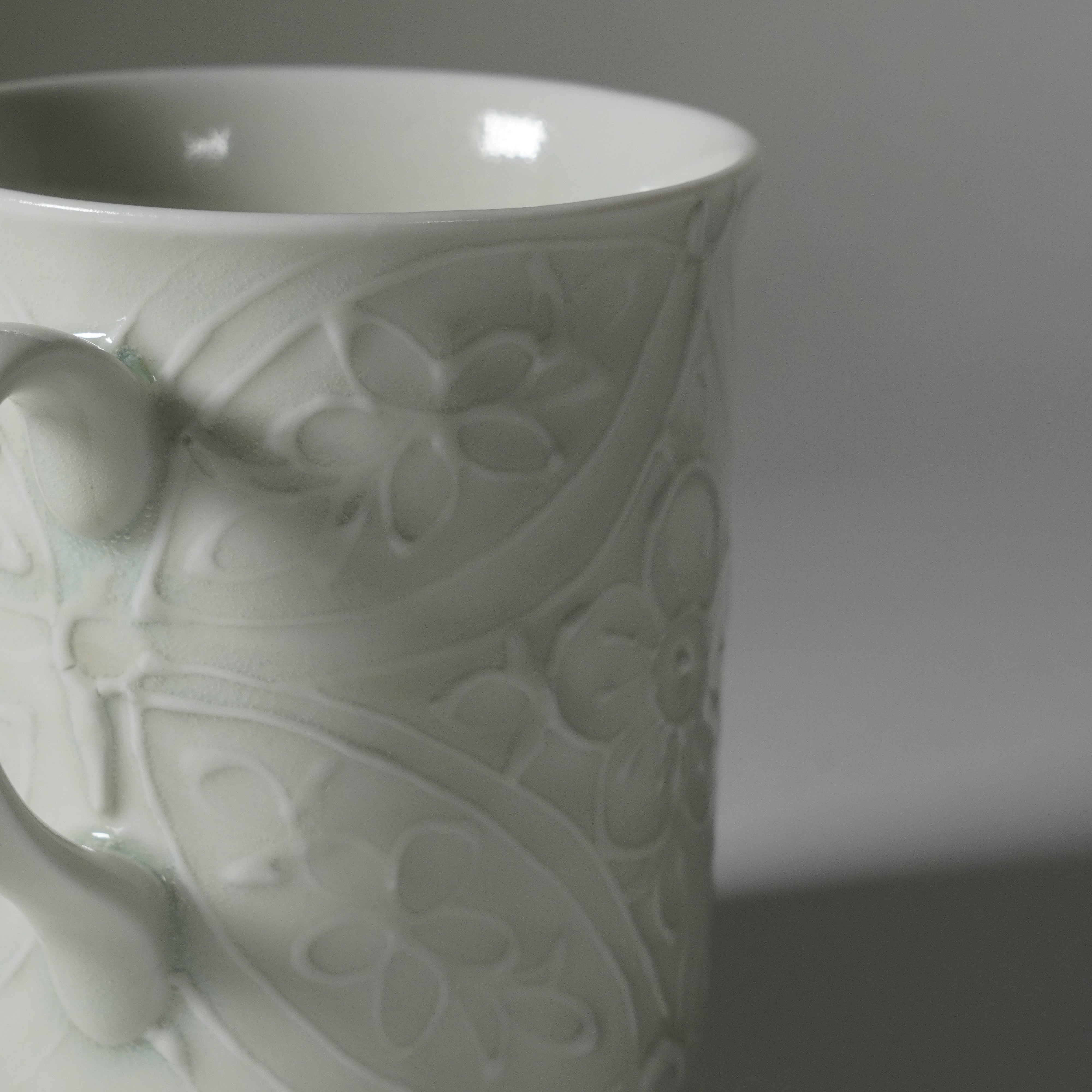 Mug / Ash Blue / Floral Shippo