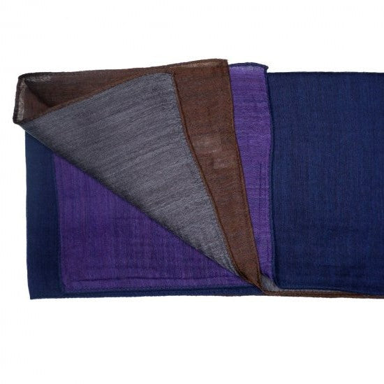 Silk Scarf / Yasuragi / Gray & Navy Mix
