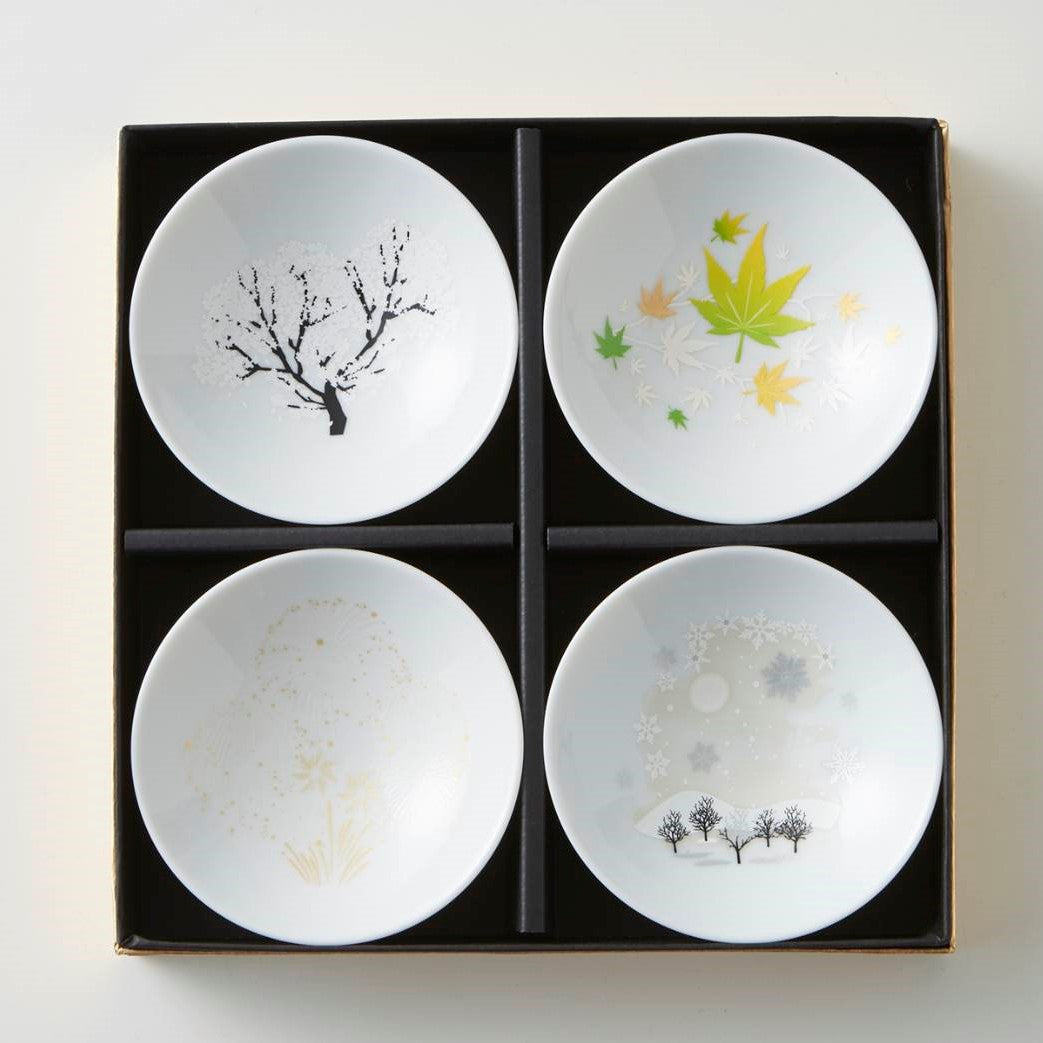 Coppa di sake fredda / quattro stagioni / set di 4 pezzi