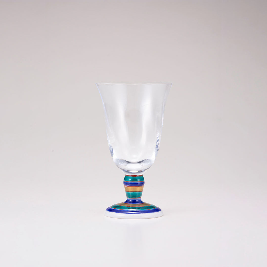 Kutani Japones Glass / Blue Spinning Top / Tulip