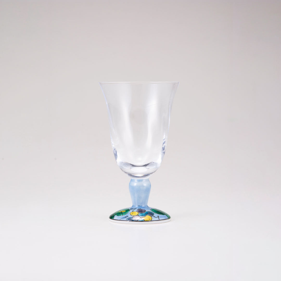 Kutani Glass Japanese / Blue Grape / Tulip