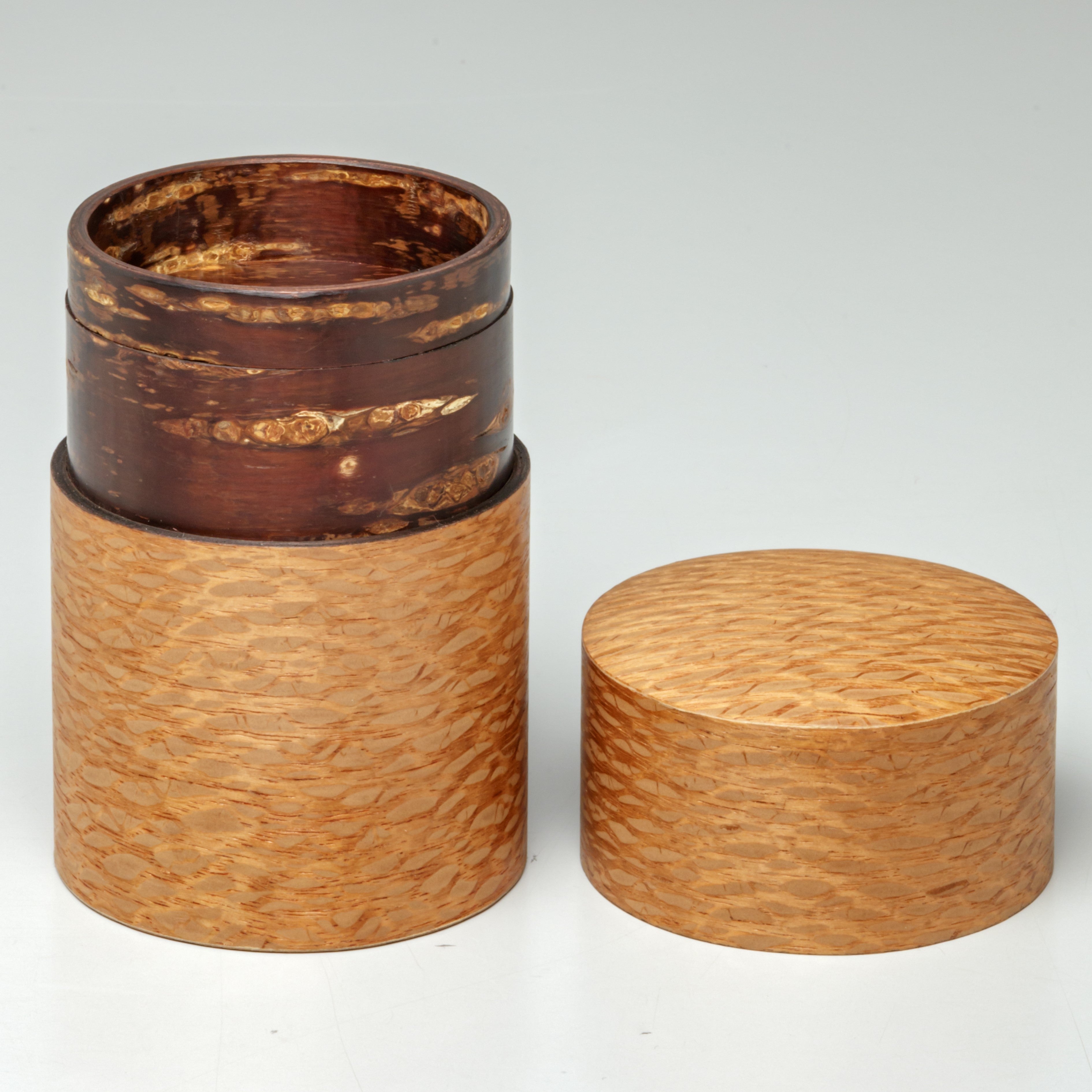 Caddy à thé en bois / chêne soyeux / grand