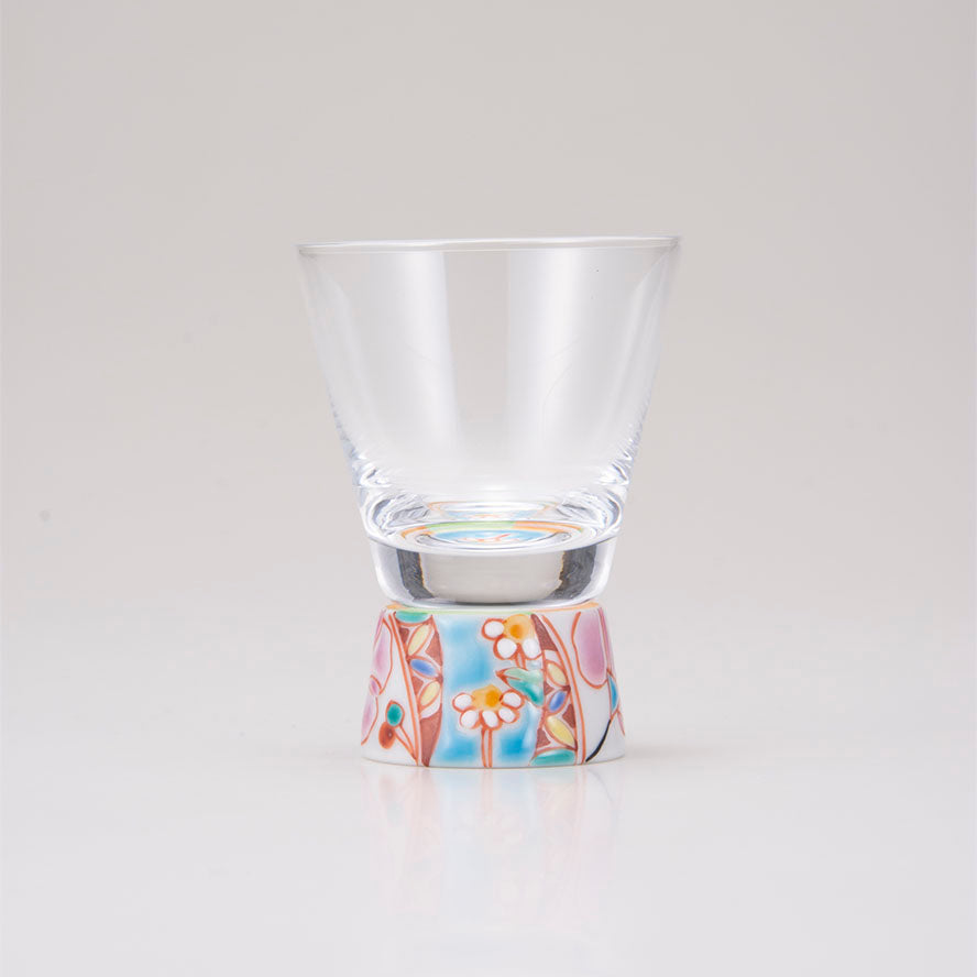 Kutani Japanese Shot Glass / Flower Tapestry