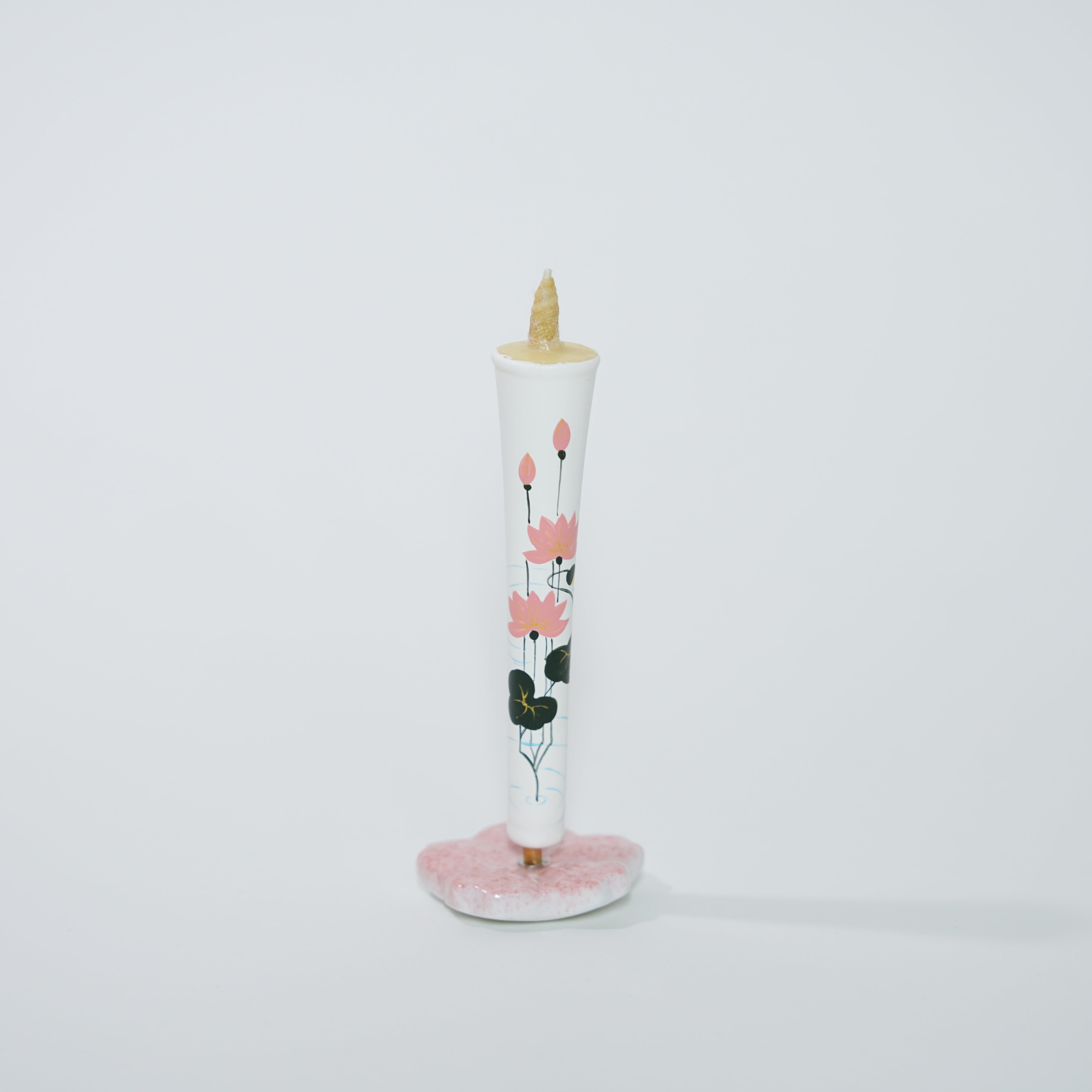 Hand-painted Candles / Lotus Flower (Hasu) / 4-monme (2pcs)