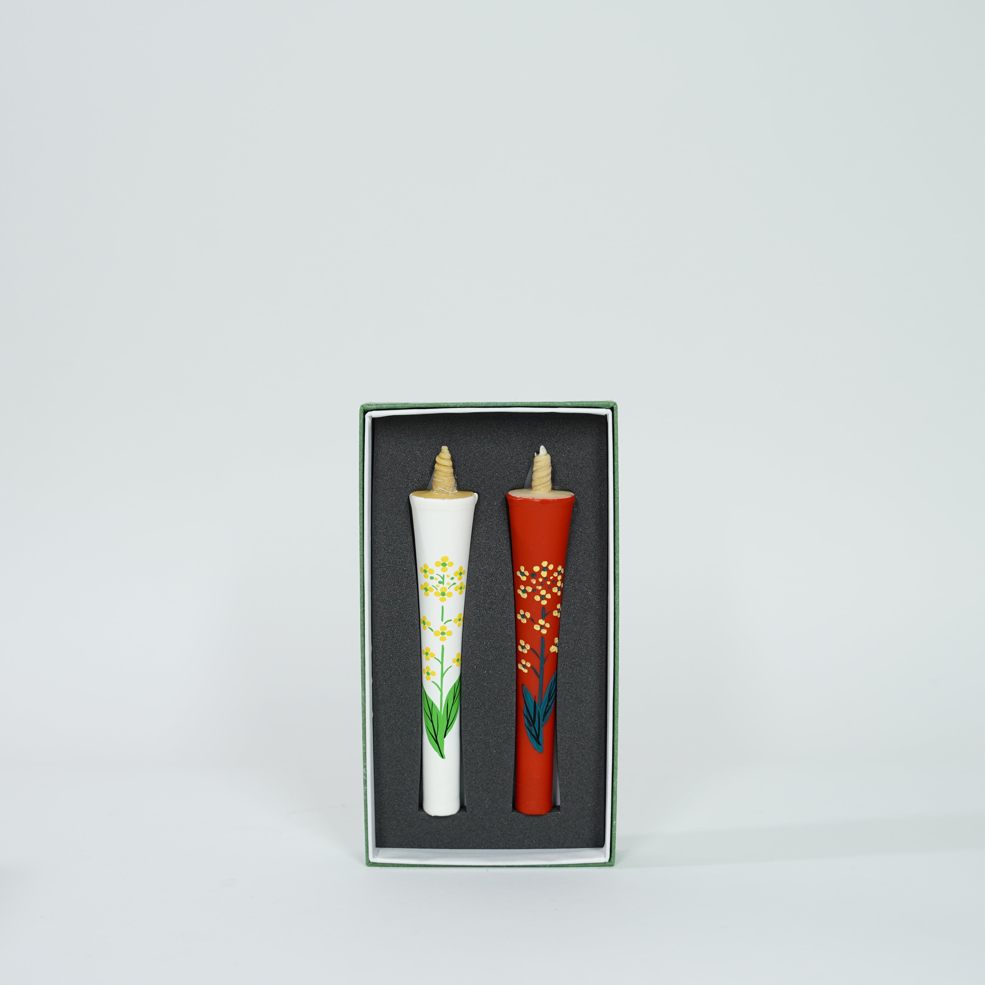 Hand-painted Candles / Canola Flower (Nanohana) / 4-monme (2pcs)