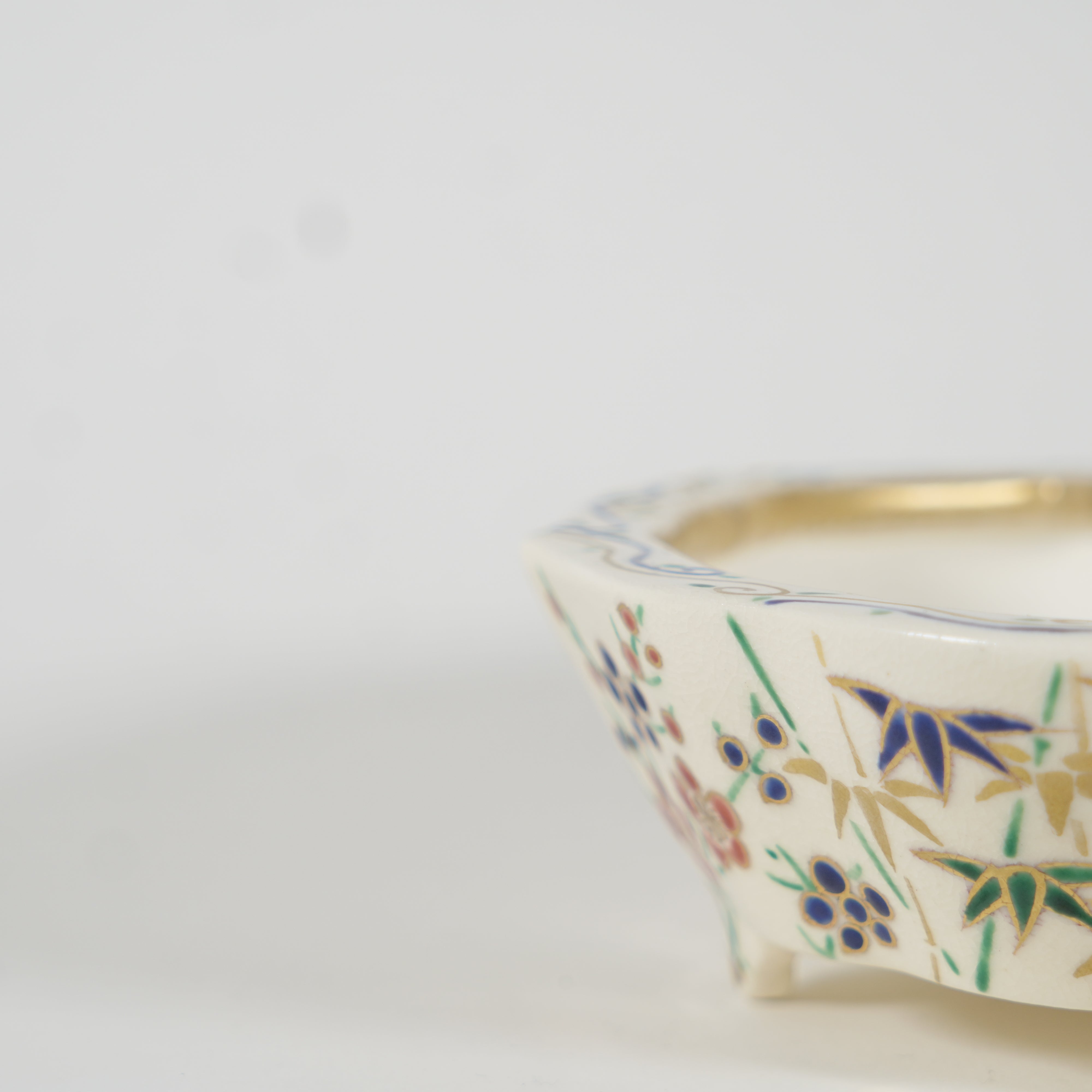 Bonsai Pot / Iroe Enamel / Pine, Bamboo & Plum