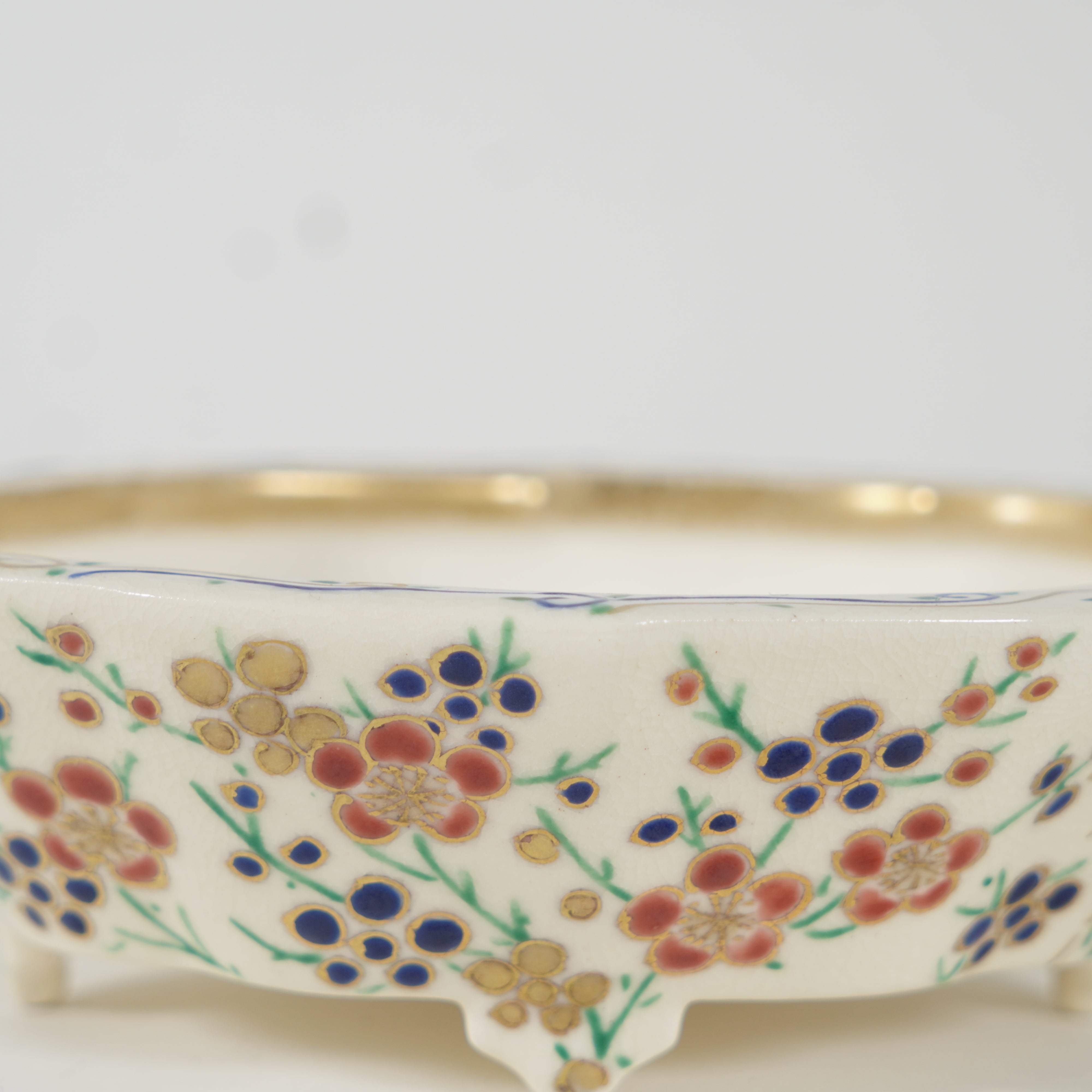 Bonsai Pot / Iroe Enamel / Pine, Bamboo & Plum
