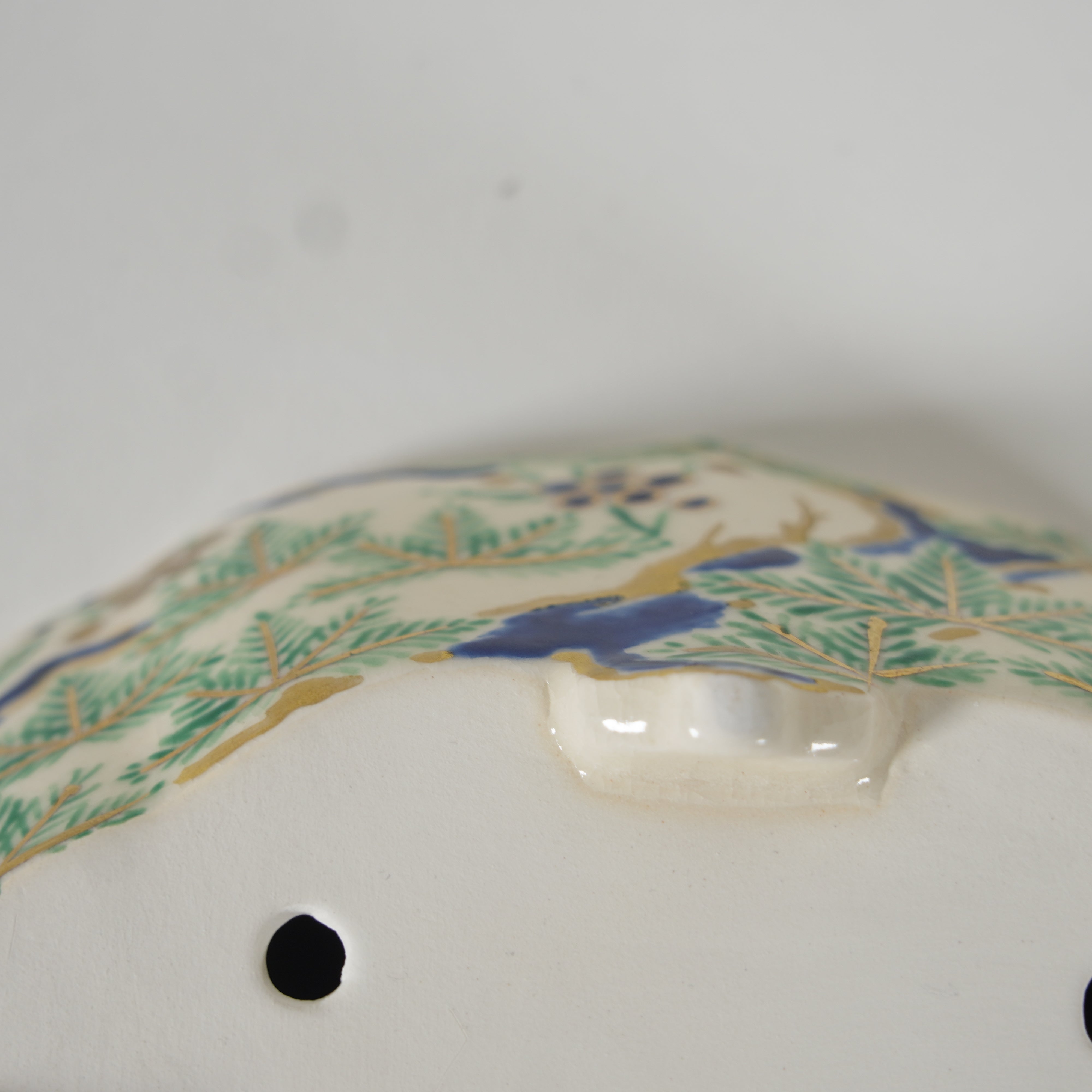 Bonsai Pot / Iroe Enamel / Pine, Bamboo & Plum