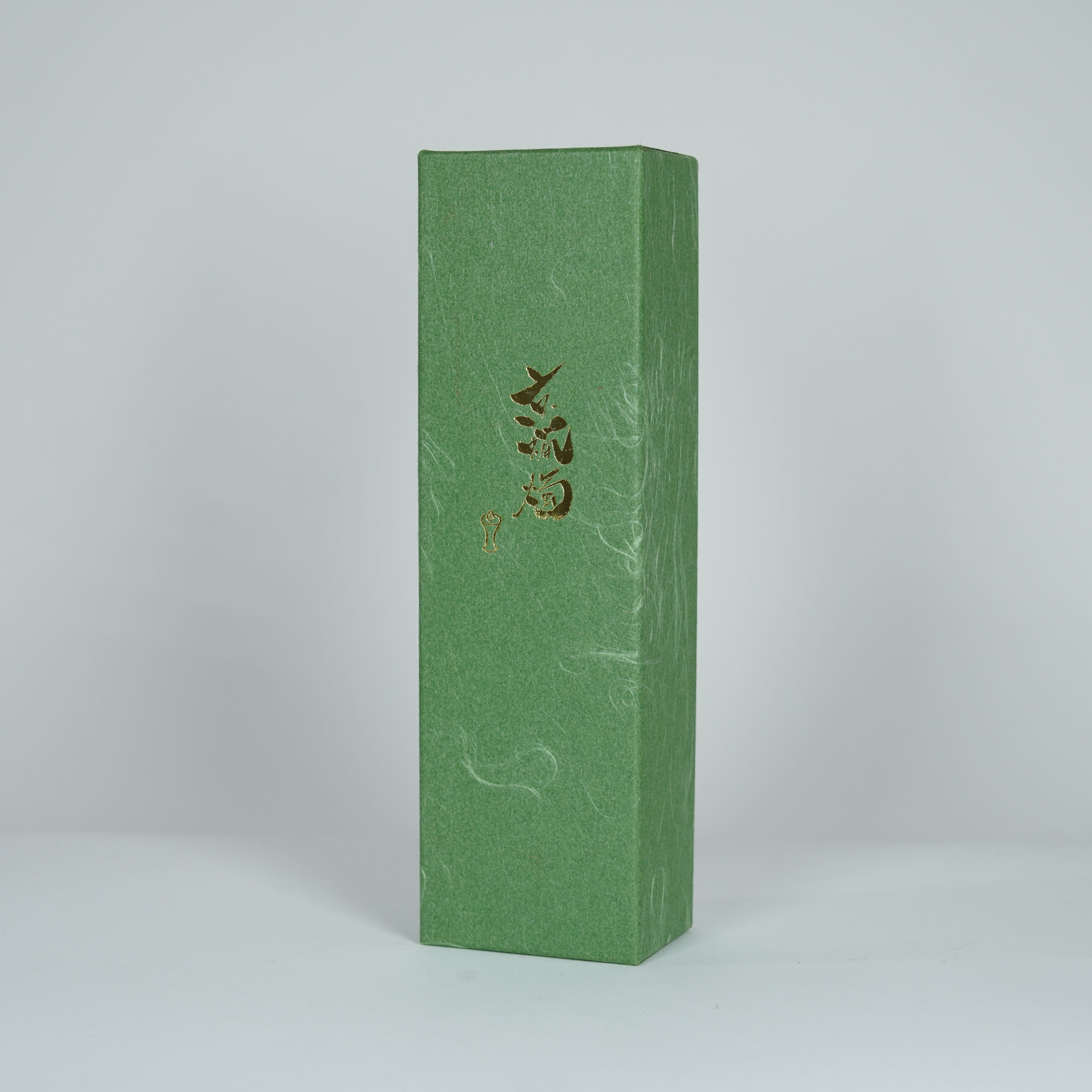 Large Hand-painted Candle (White Susuki) with Bamboo Holder