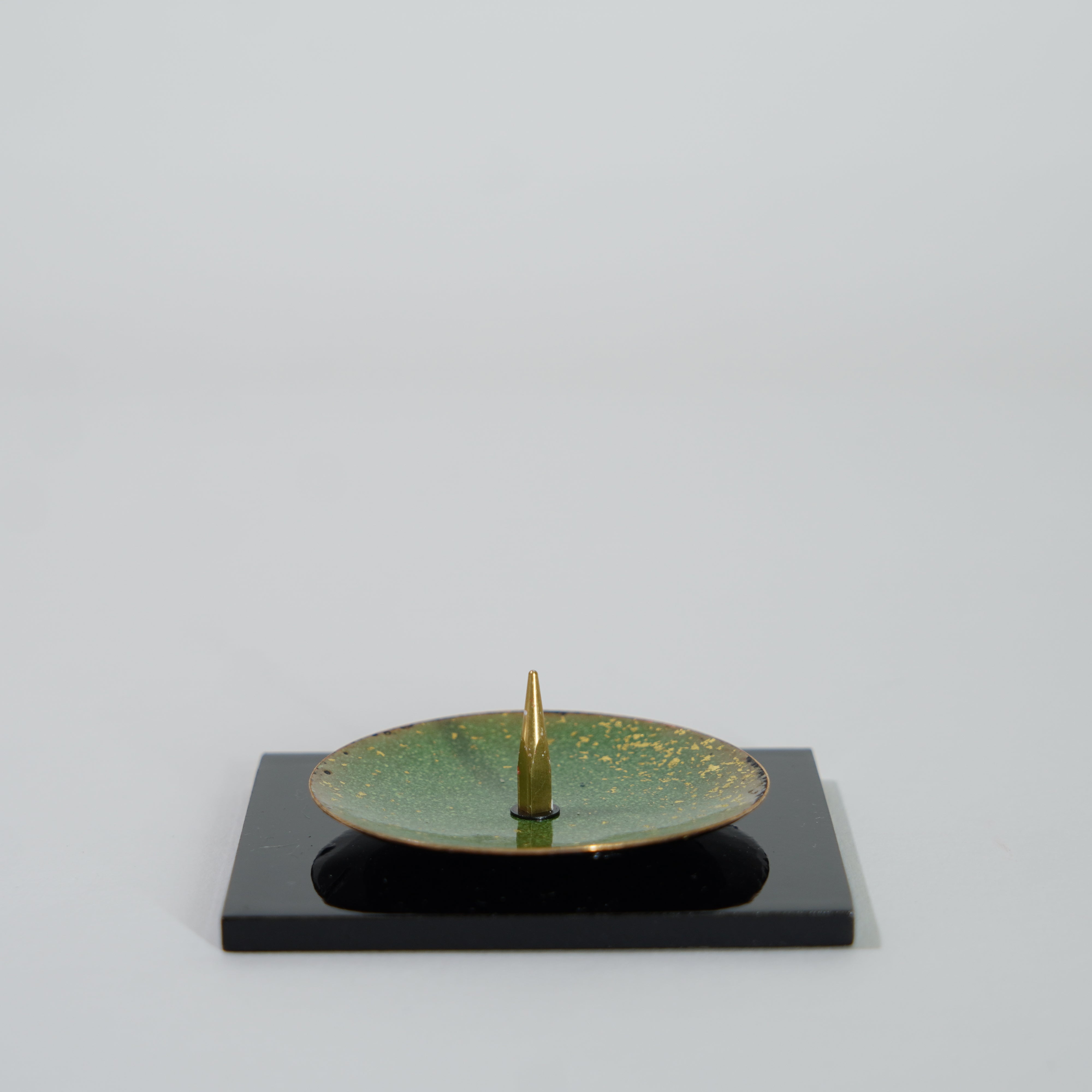 Candle Holder / Kyoto Cloisonne (Shippo-yaki) / Green