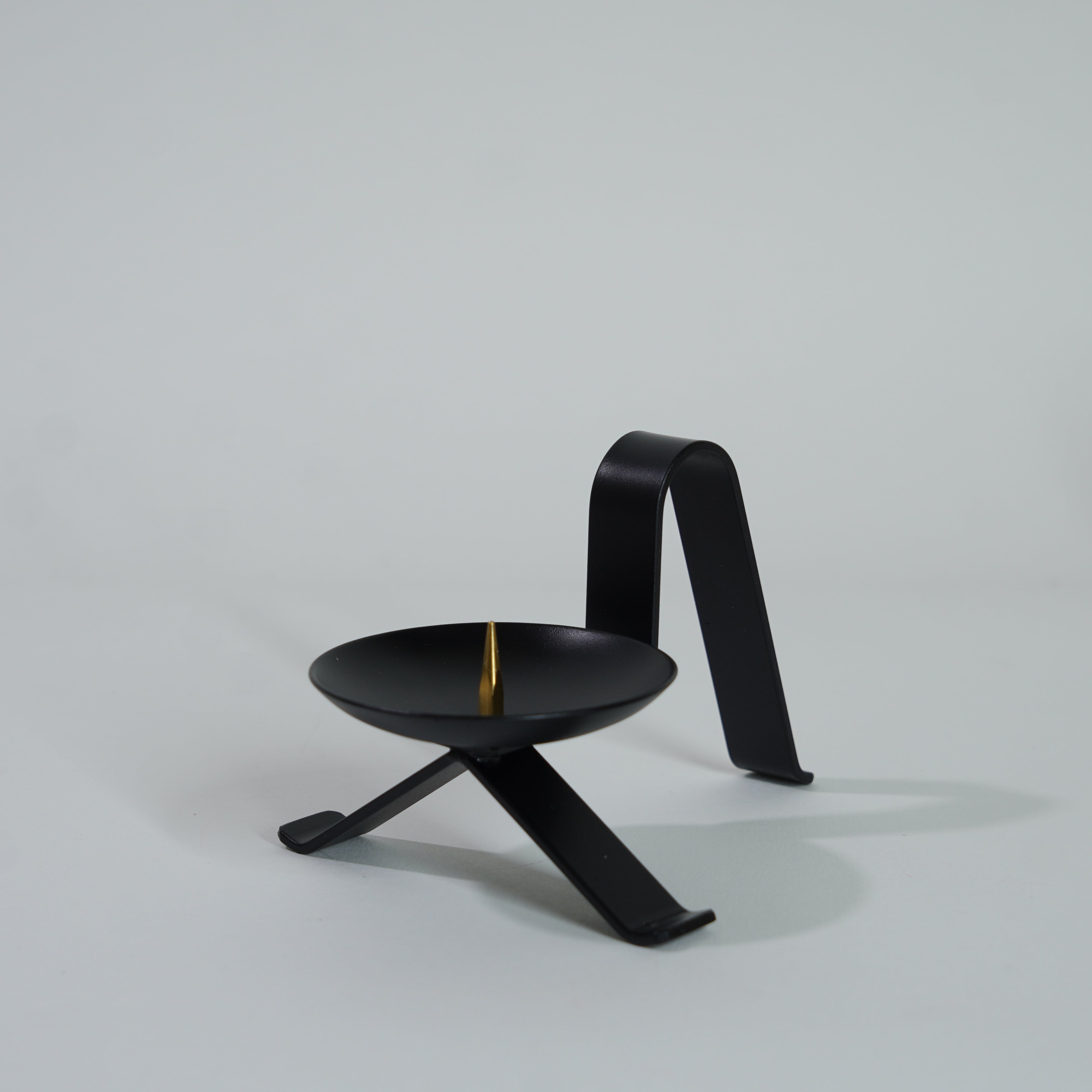 Candle Holder / Black Wrought Iron / Minimalist Style