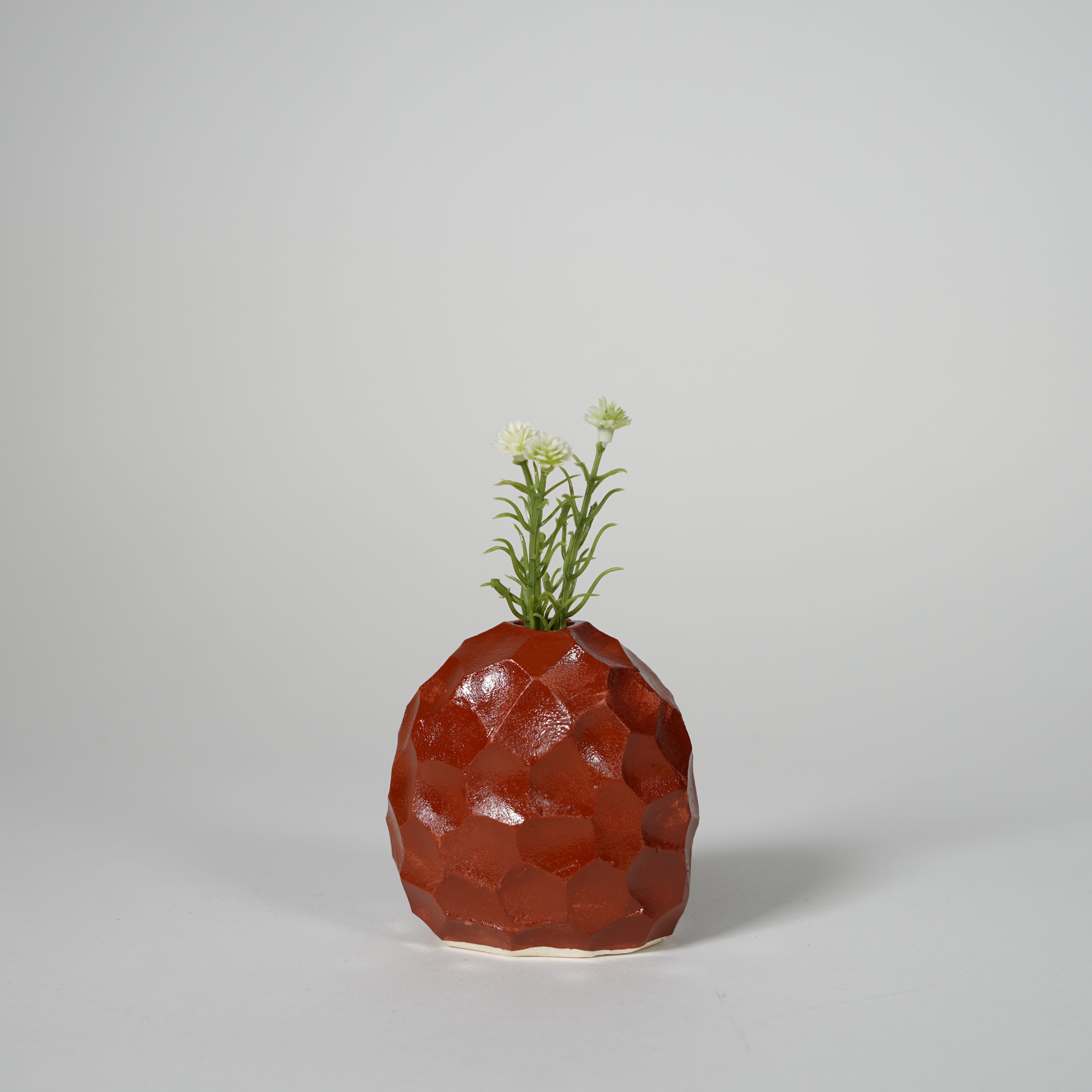 Mini Single Flower Vase / Kyo-yaki / Red