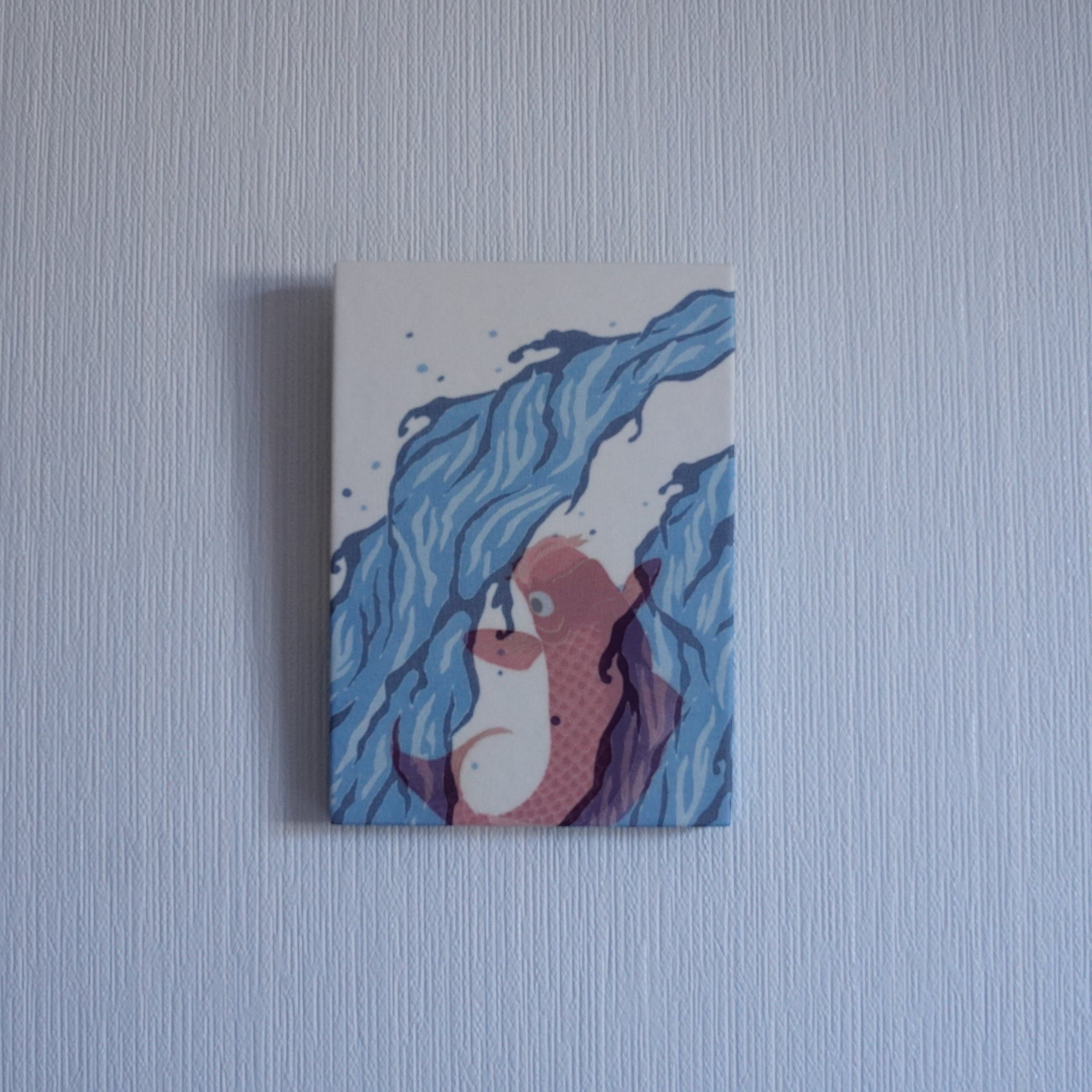 Kyoto Hand-painted Art Panel / Rising Red Koi Fish
