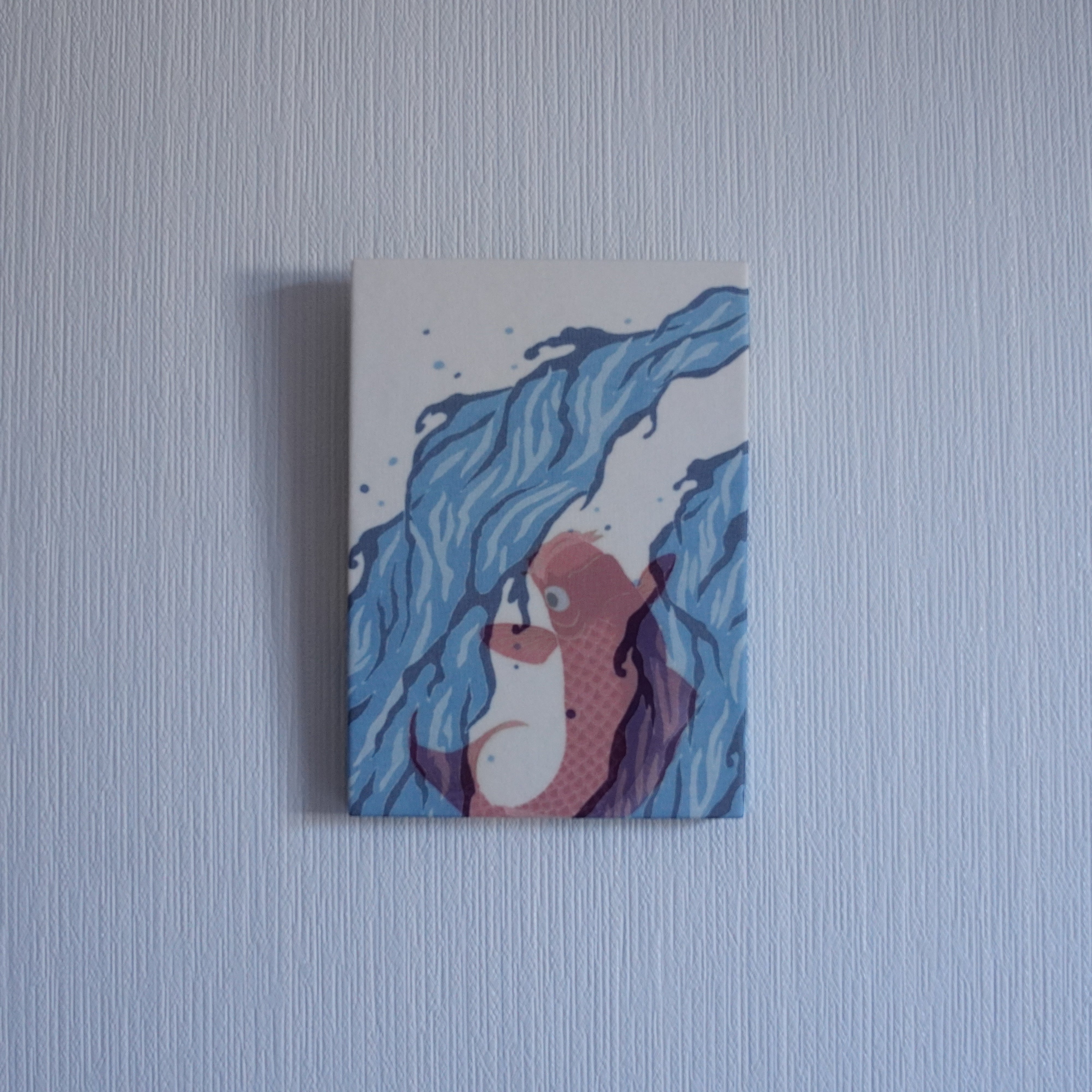 Kyoto Hand-painted Art Panel / Rising Red Koi Fish