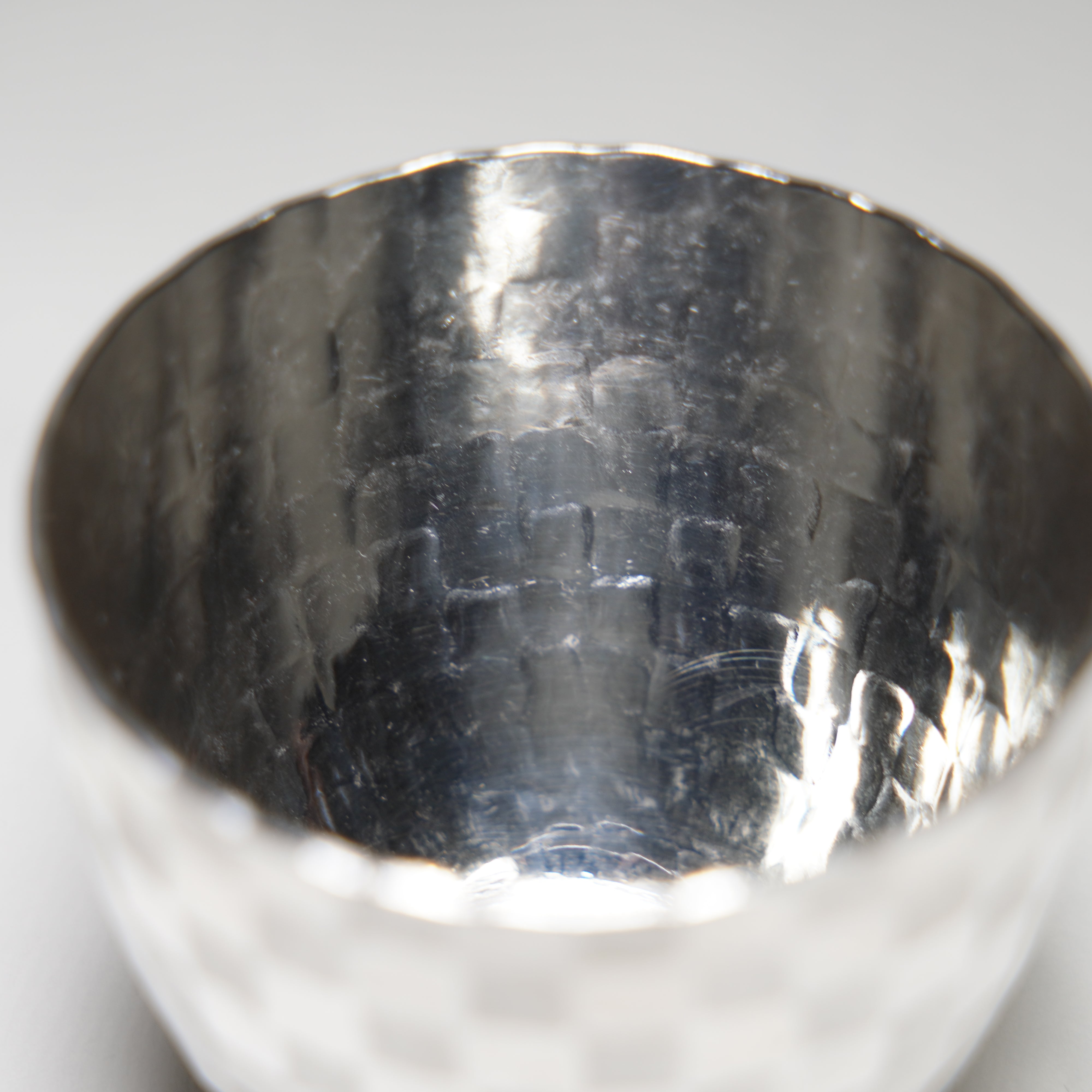 Silver Sake Cup / Sterling Silver / Ichimatsu Checkered
