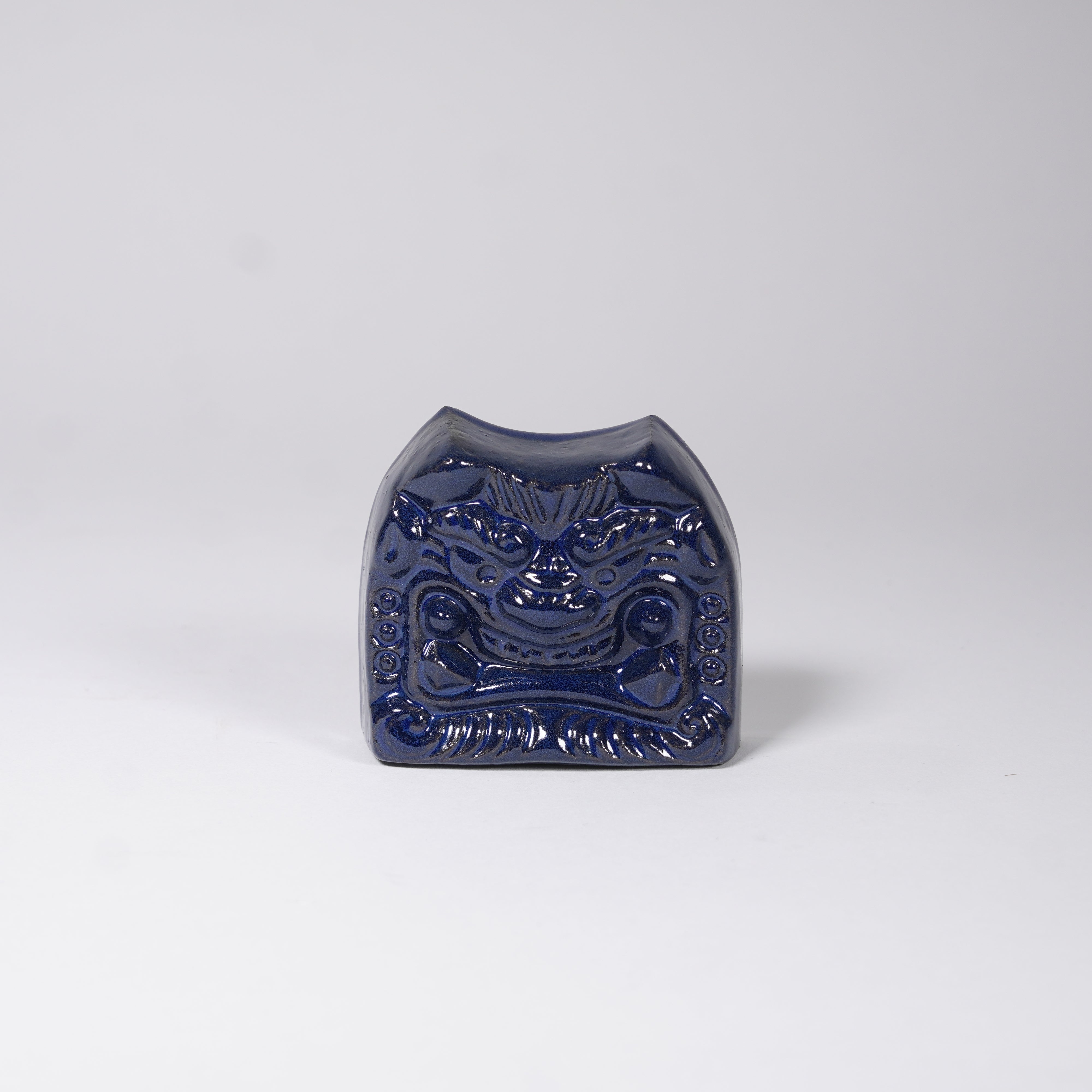 Paperweight / Onigawara Ogre Tile / Indigo