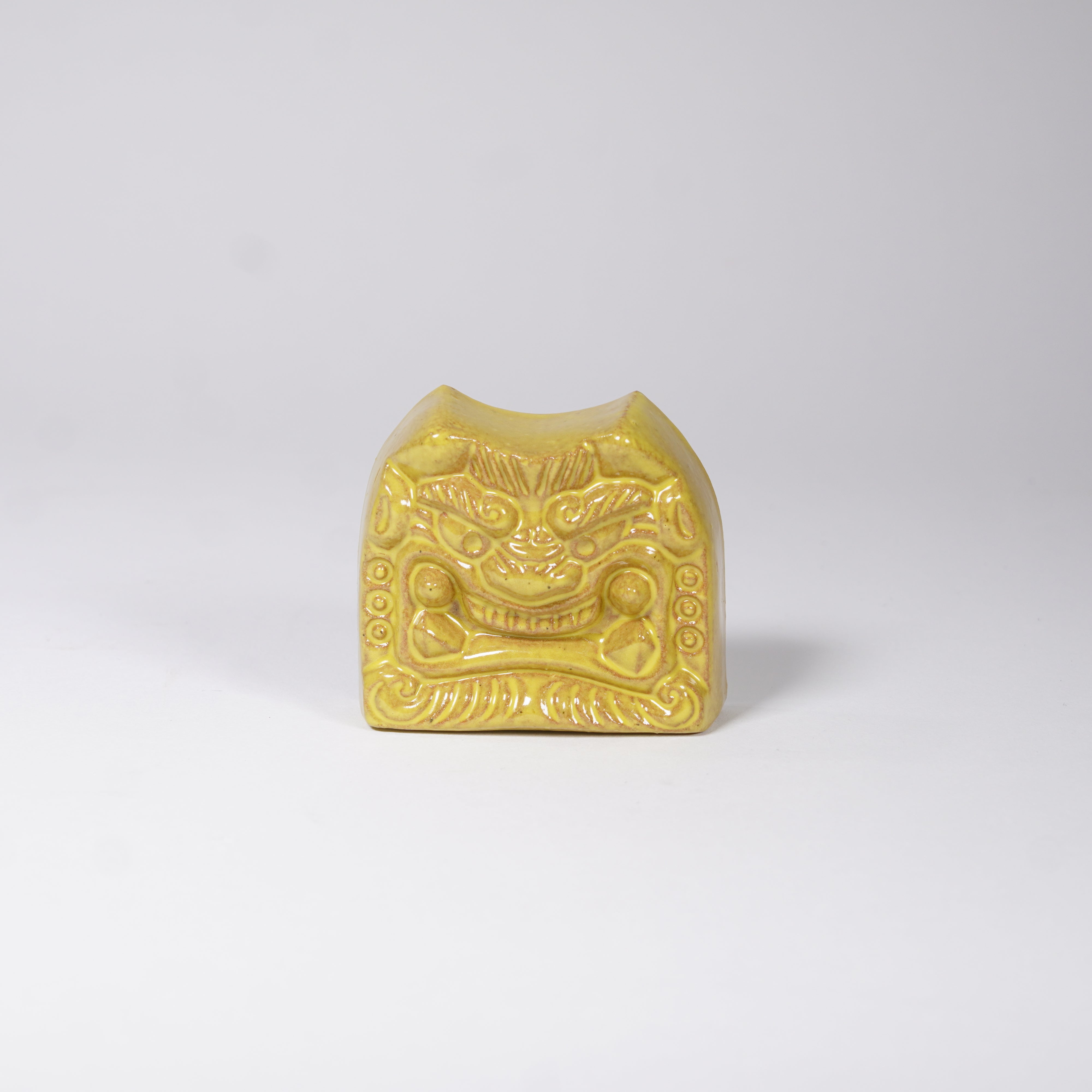 Paperweight / Onigawara Ogre Tile / Yellow