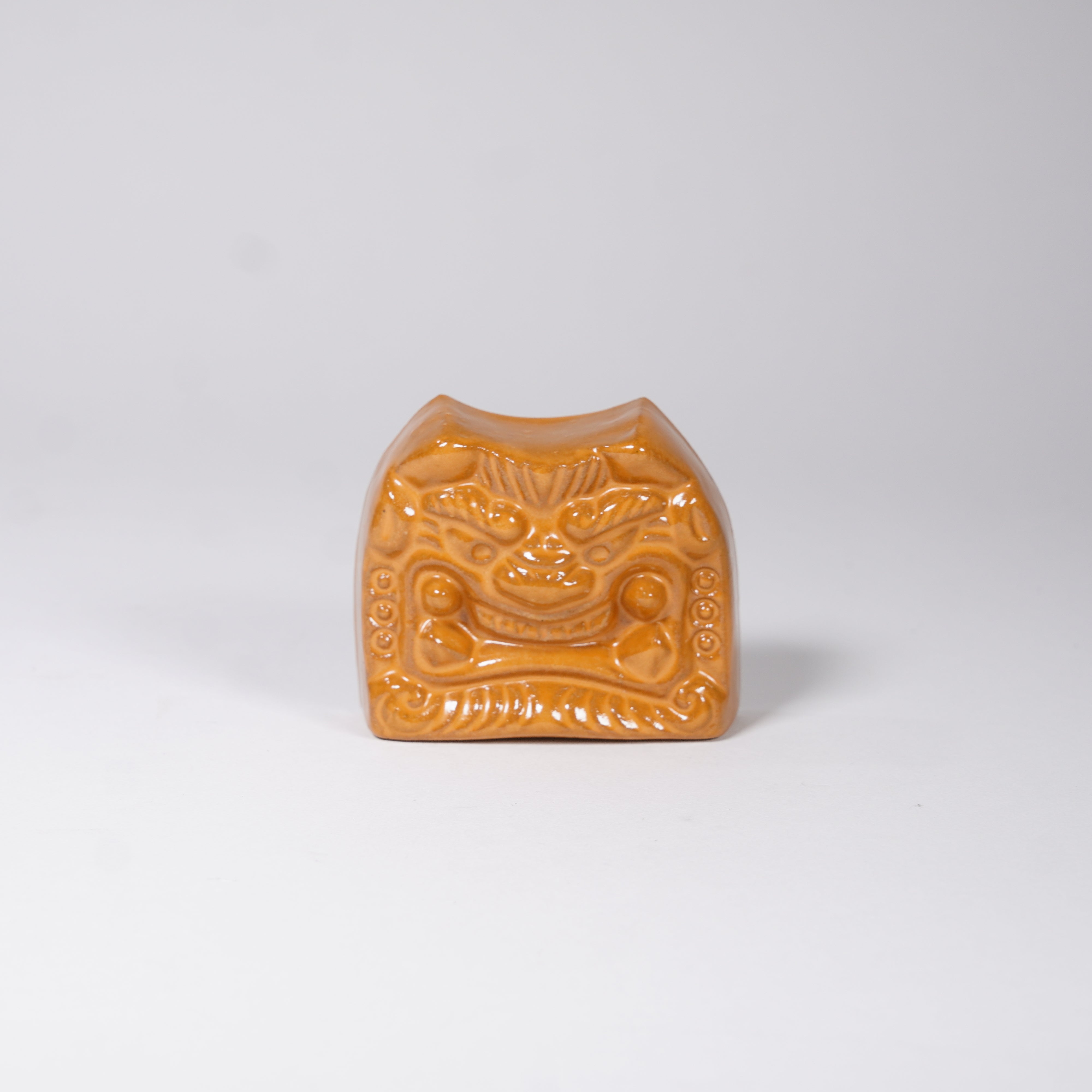 Paperweight / Onigawara Ogre Tile / Orange